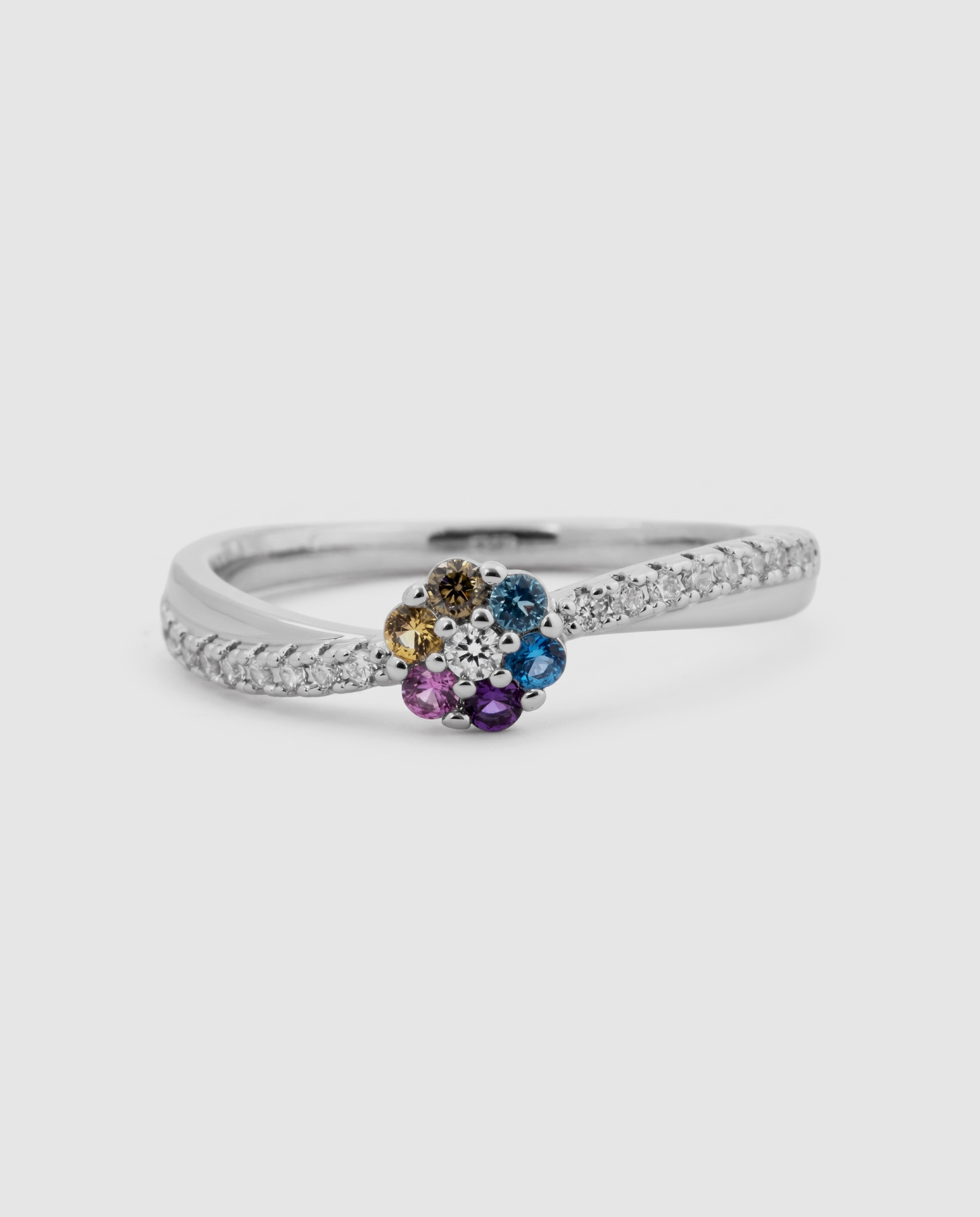 Anel Special Edition com Acabamento em Ródio e Zirconita Multicolor-6