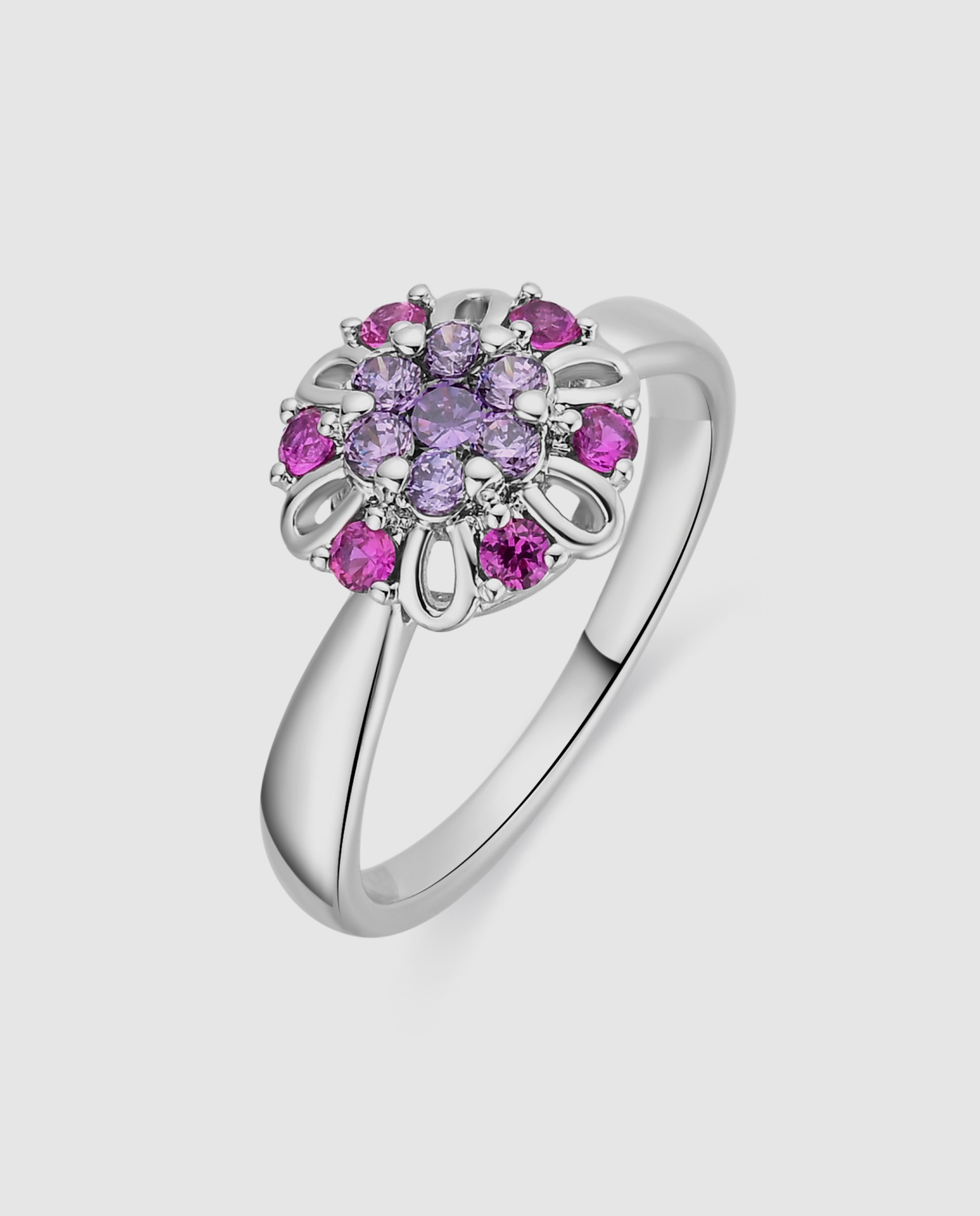 Anel Special Edition com Acabamento em Ródio e Zirconita Multicolor-1