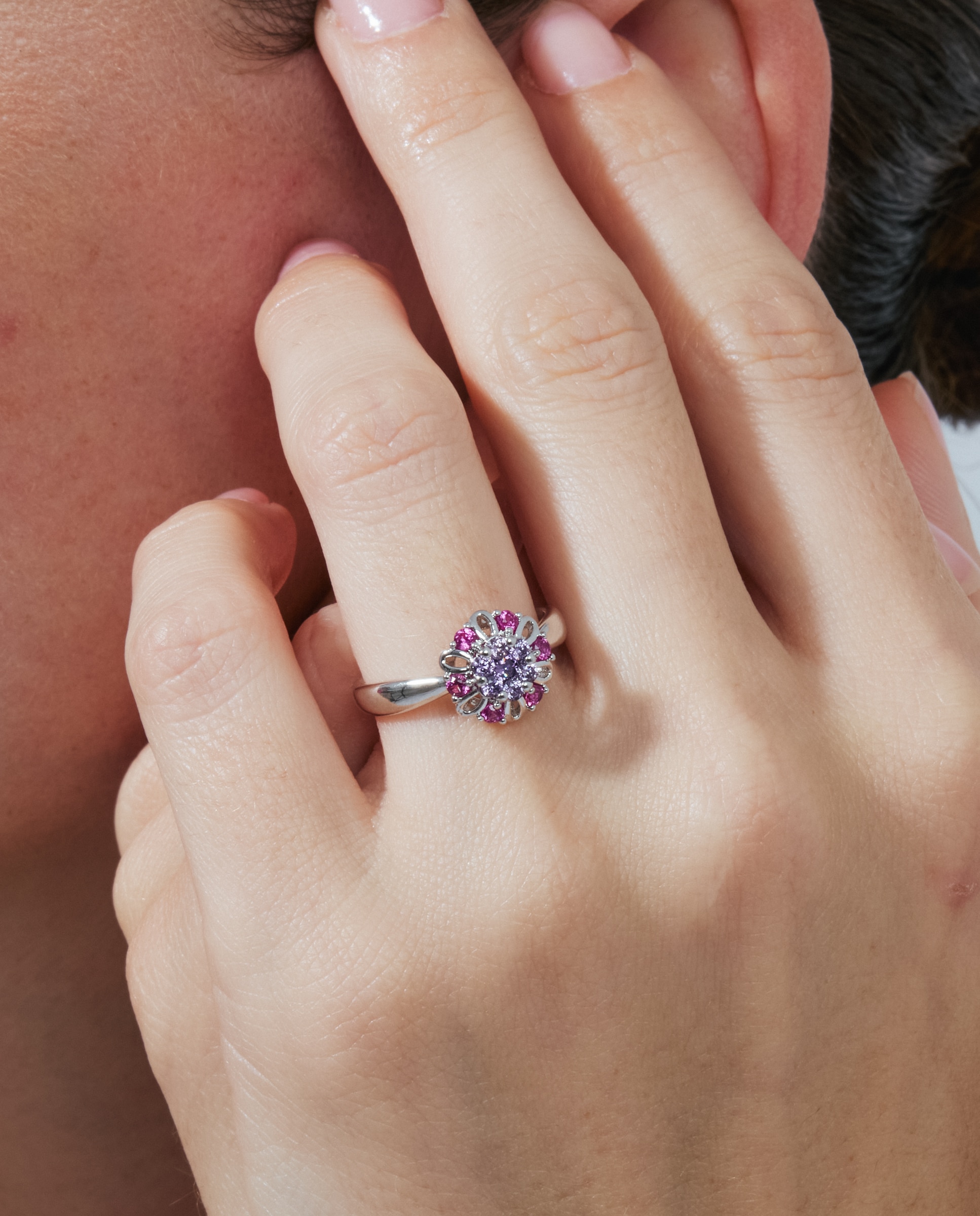 Anel Special Edition com Acabamento em Ródio e Zirconita Multicolor-4