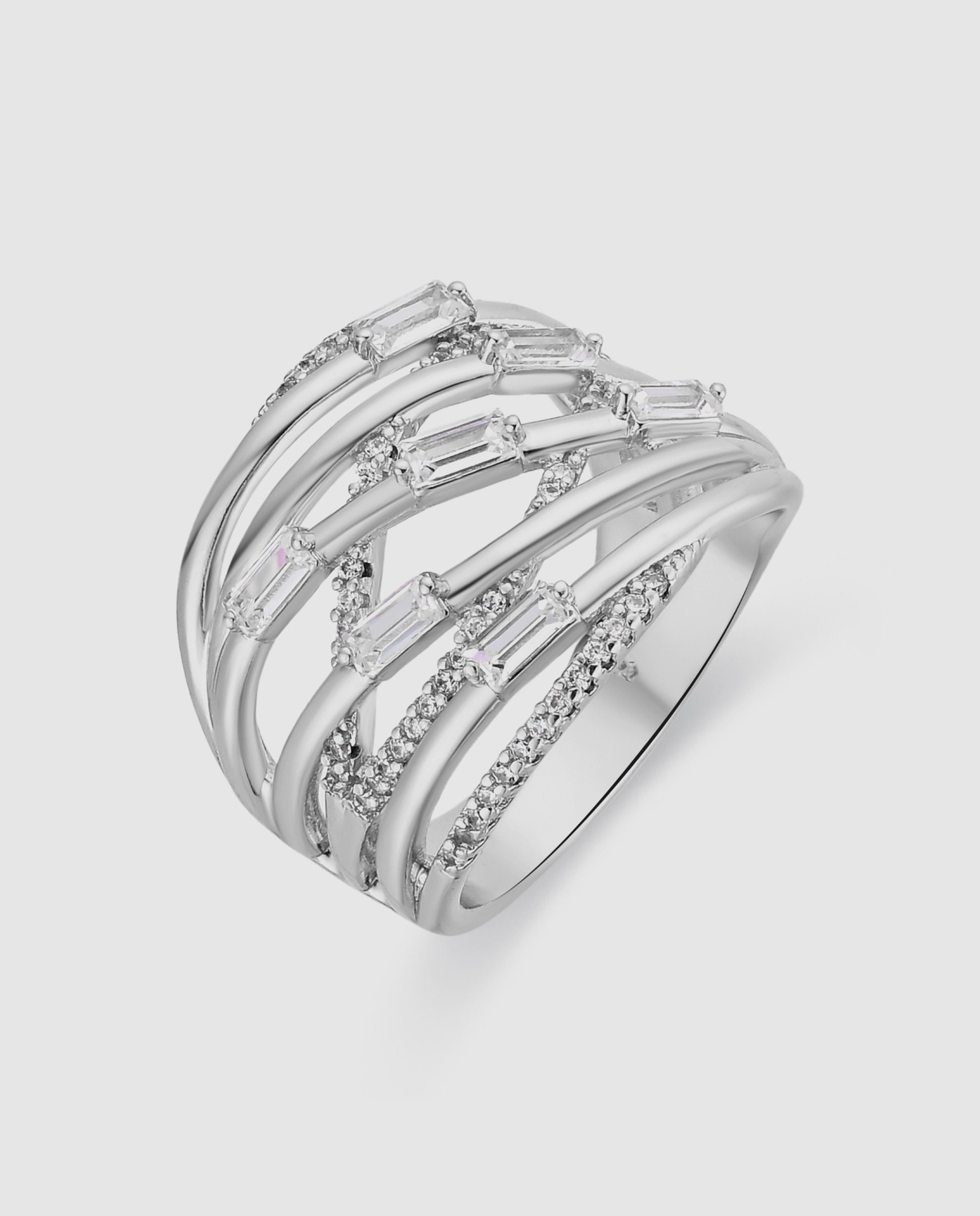 Anel Special Edition com Acabamento em Ródio e Zirconita Brilhante Prateado-1