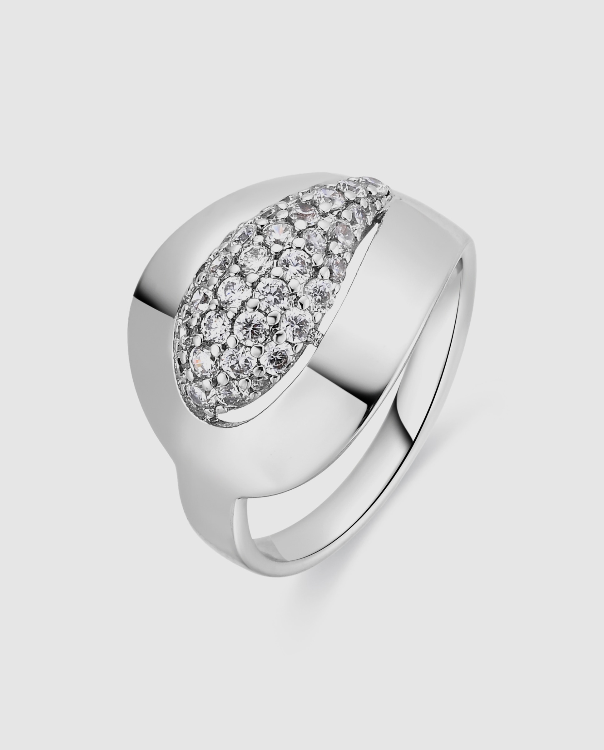 Anel Special Edition com Acabamento em Ródio e Zirconita Brilhante Prateado-1