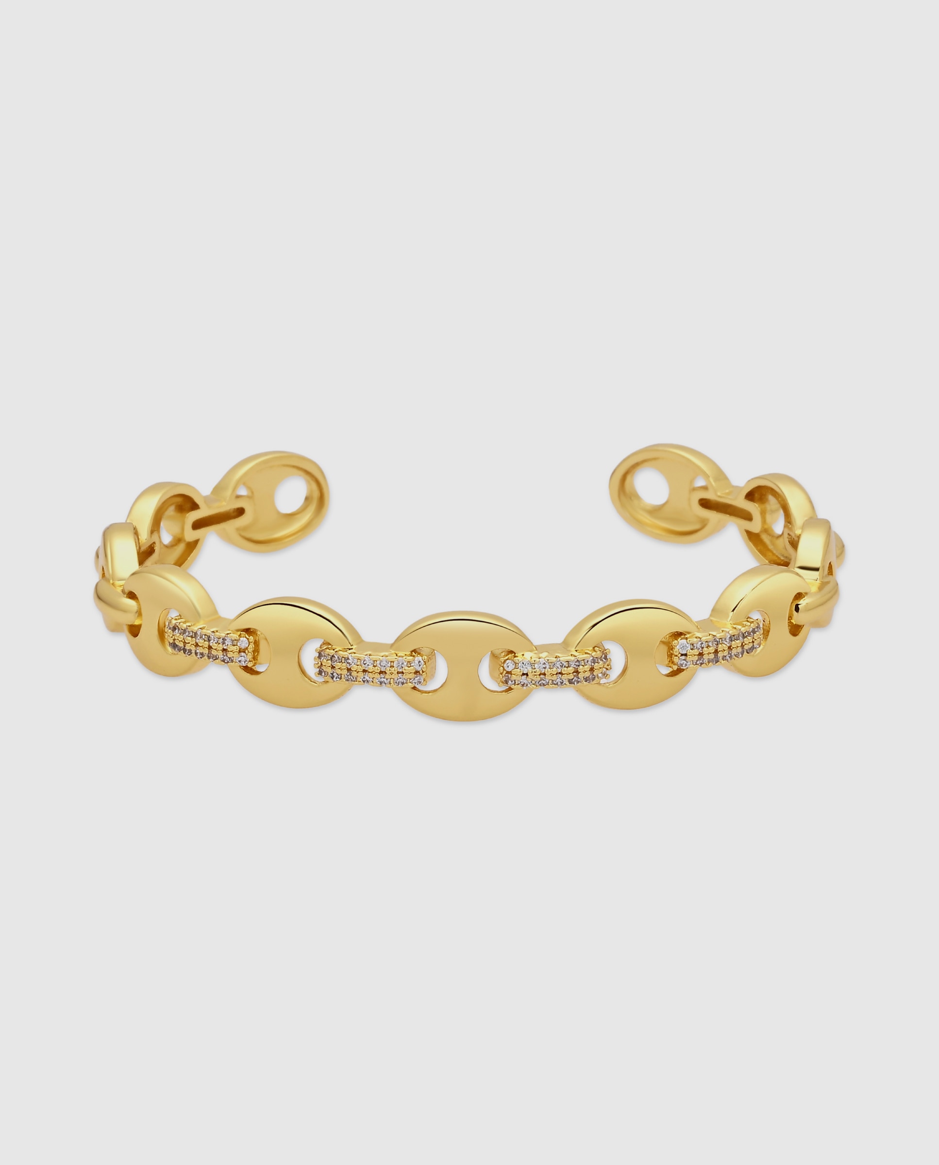 Imagem 0 de Pulseira Africa Acabada em Ouro Amarelo de 18k com Zirconita Brilhante