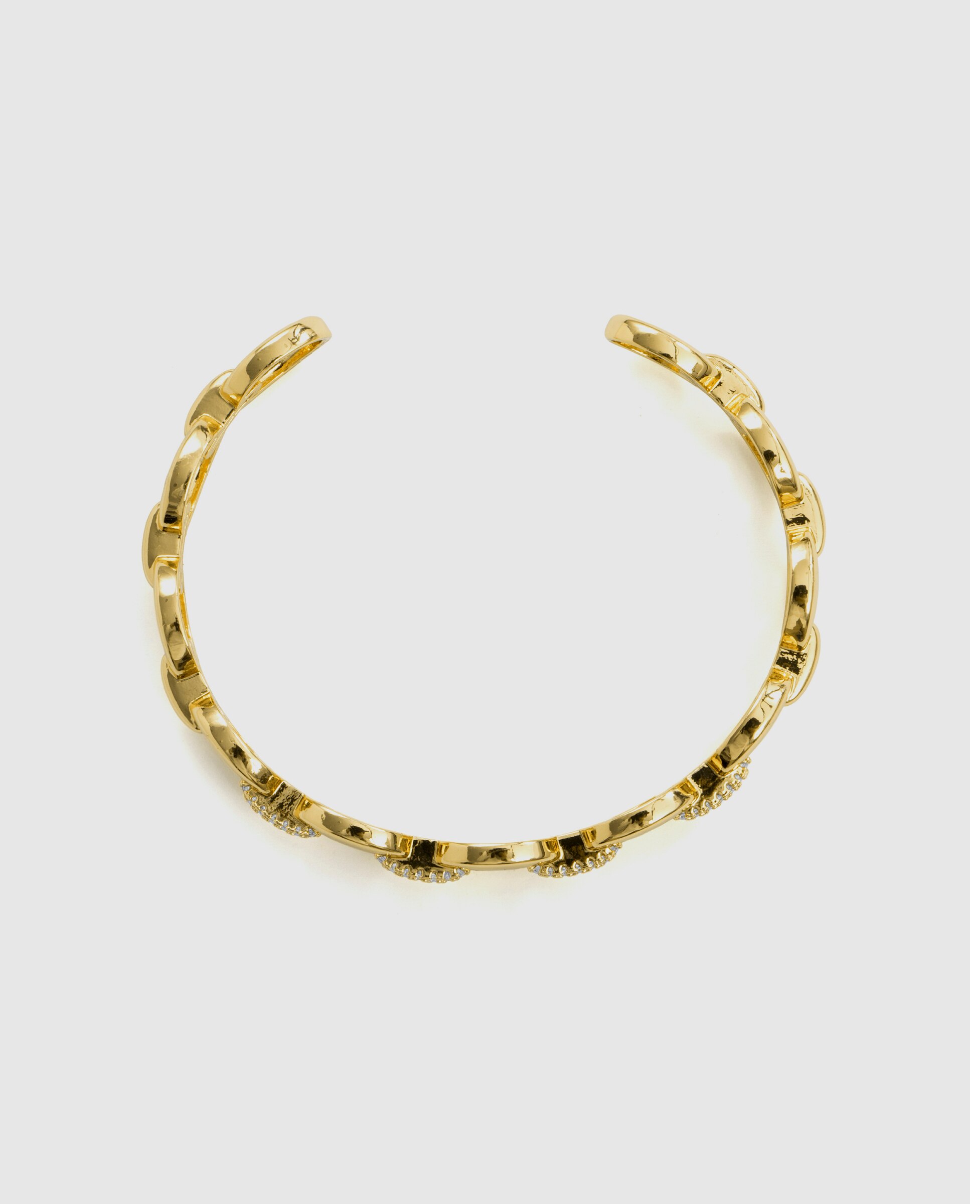 Pulseira Africa Acabada em Ouro Amarelo de 18k com Zirconita Brilhante Dourado-3