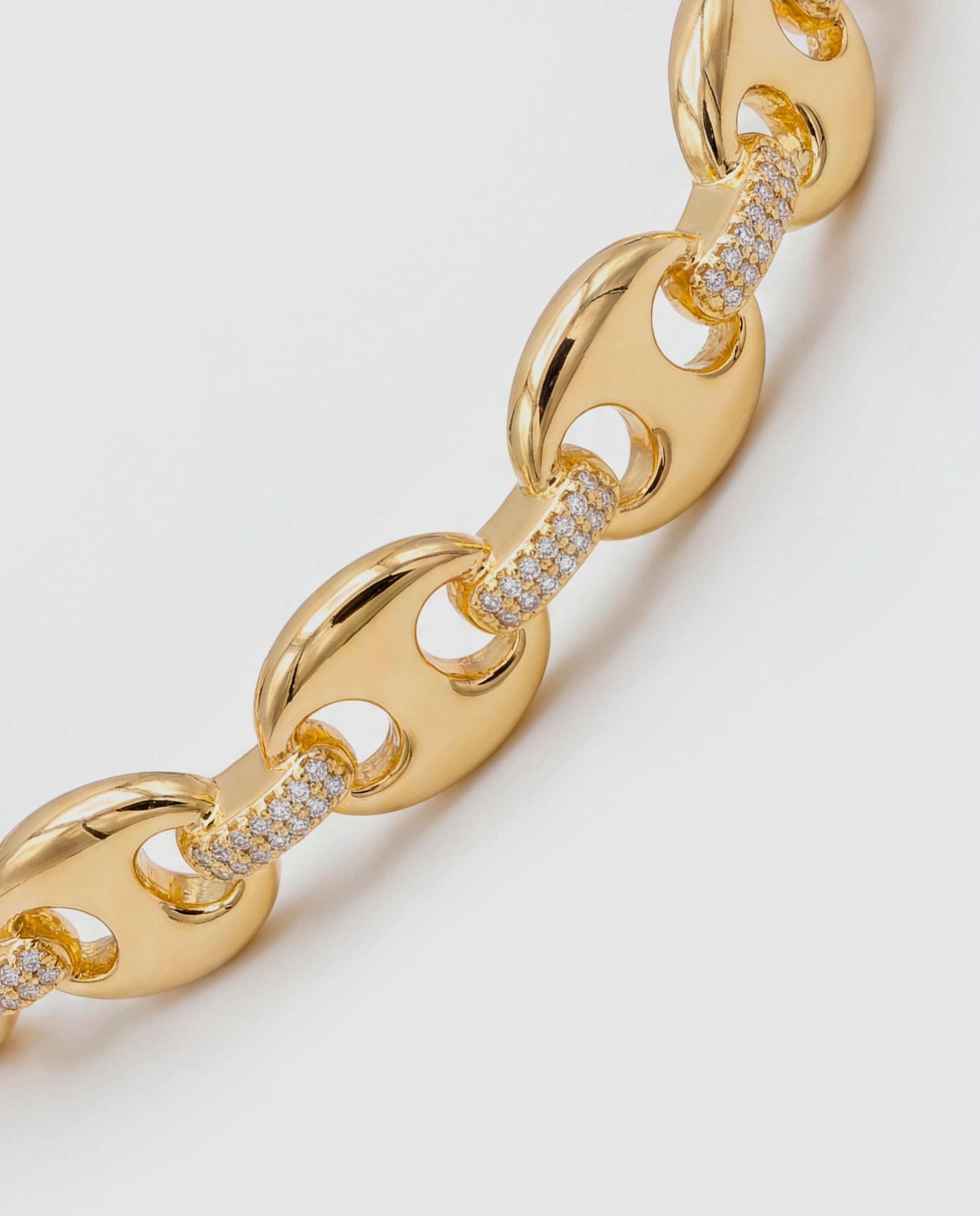 Pulseira Africa Acabada em Ouro Amarelo de 18k com Zirconita Brilhante Dourado-5