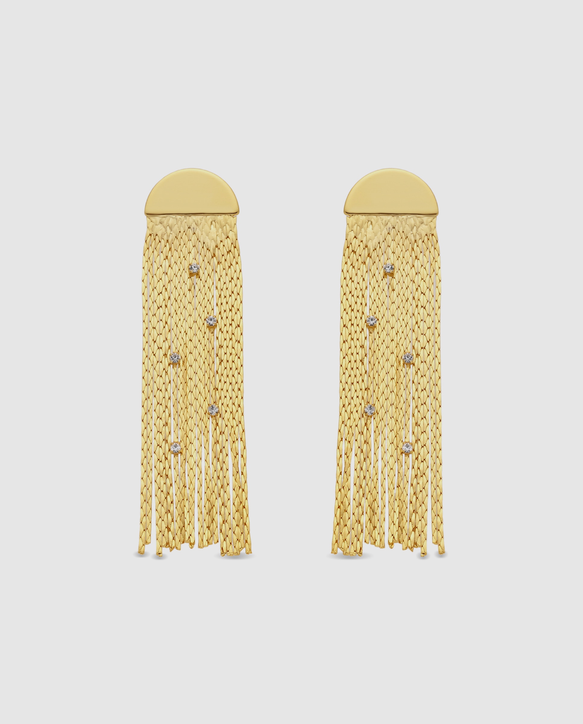 Brincos Africa com Acabamentos em Ouro Amarelo de 18k com Zircônia Brilhante Dourado-1