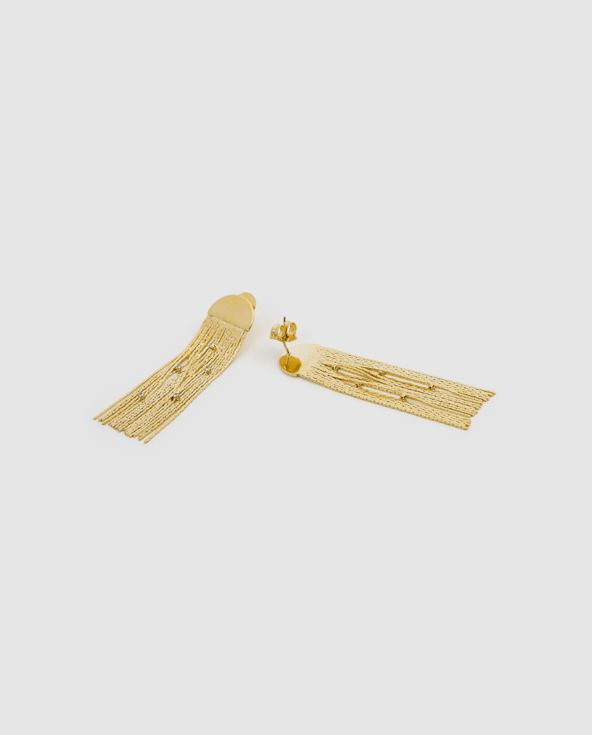 Brincos Africa com Acabamentos em Ouro Amarelo de 18k com Zircônia Brilhante Dourado-6