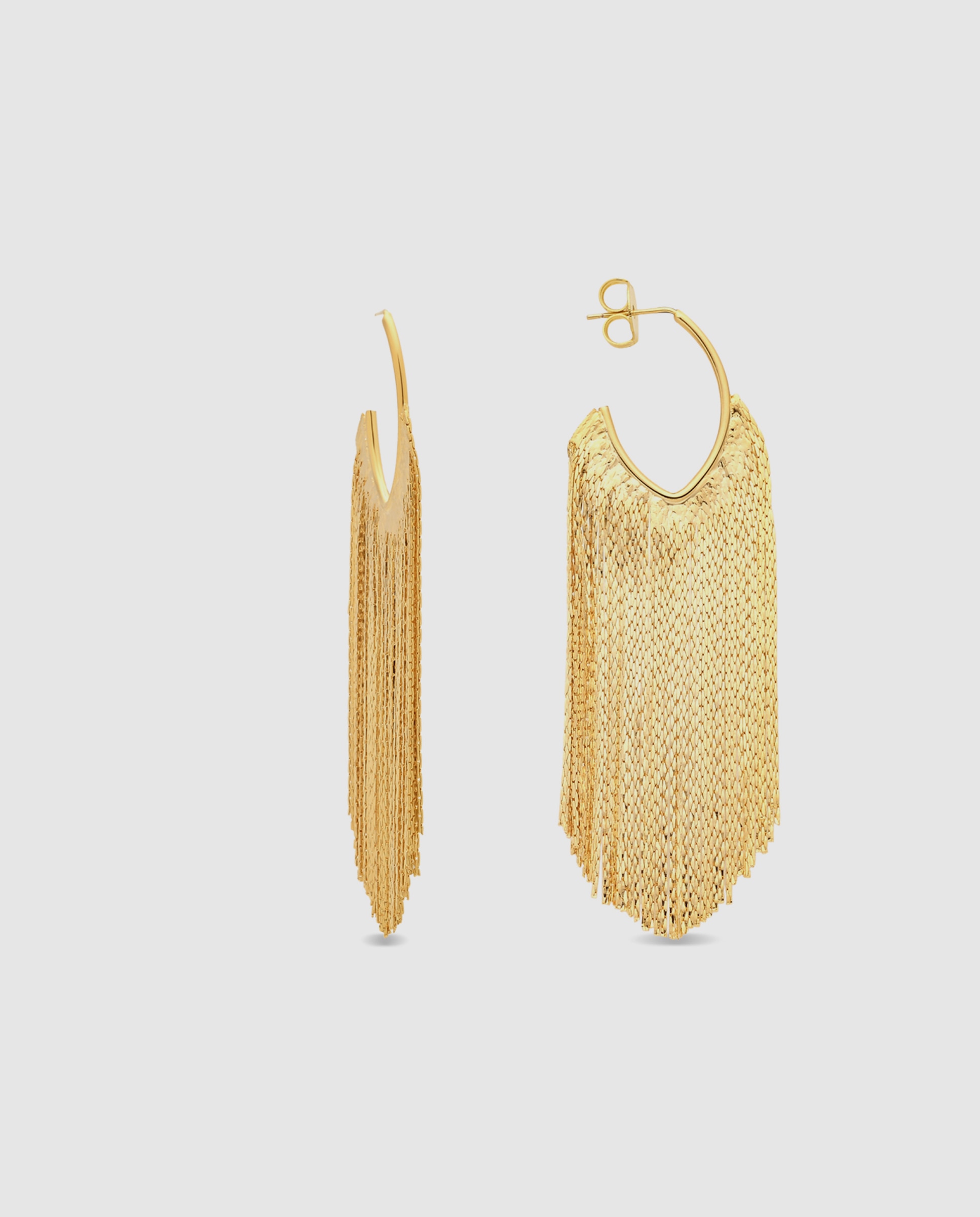Brincos Africa Acabados em Ouro Amarelo de 18k Dourado-1