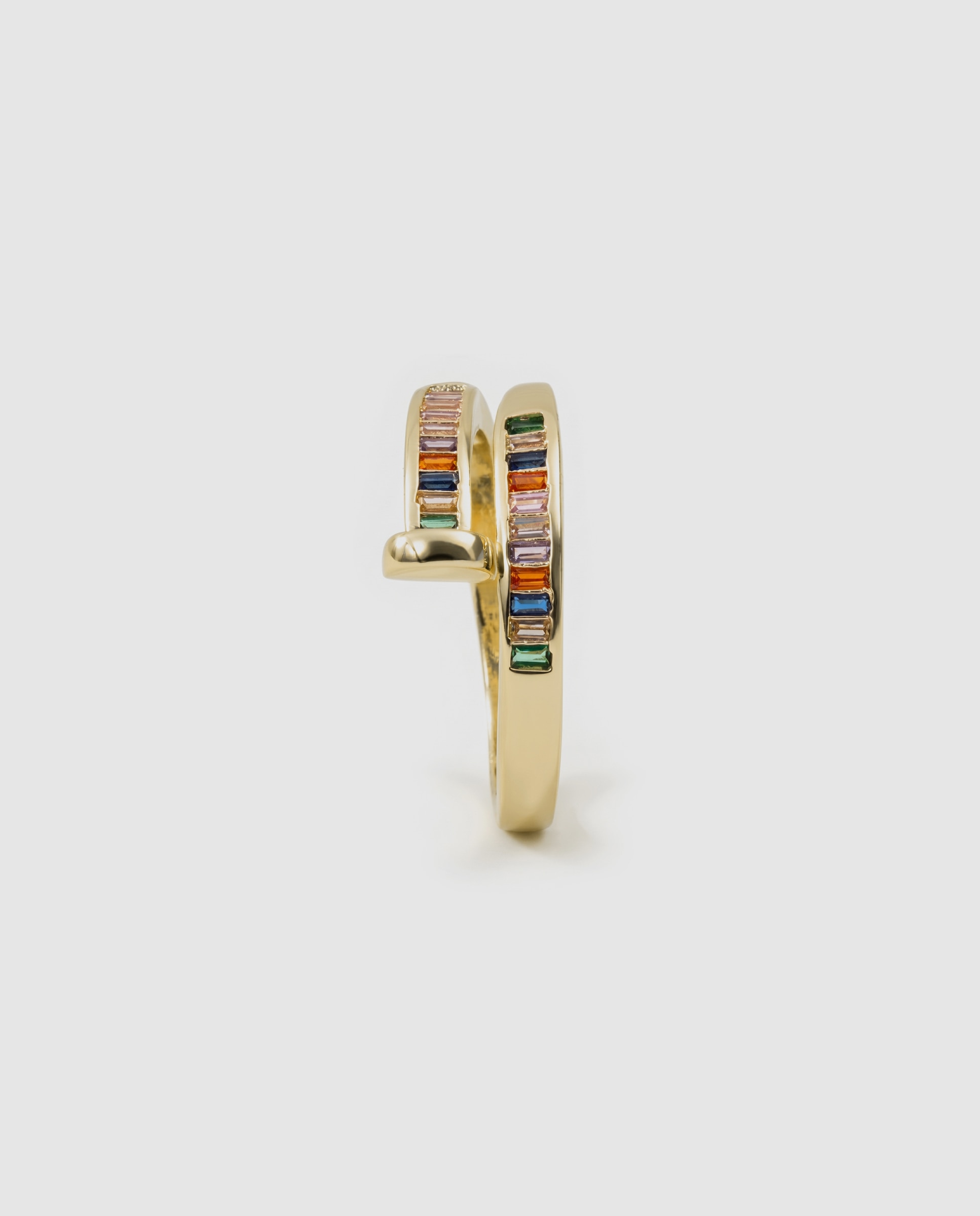 Anel Africa Acabado em Ouro Amarelo de 18k com Zirconita Multicolor-3