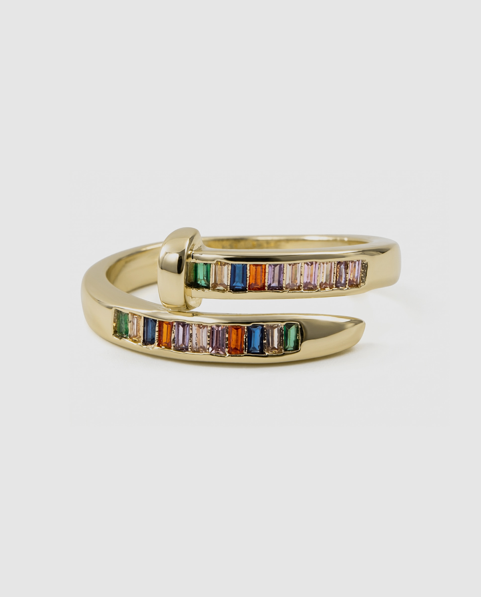 Anel Africa Acabado em Ouro Amarelo de 18k com Zirconita Multicolor-6