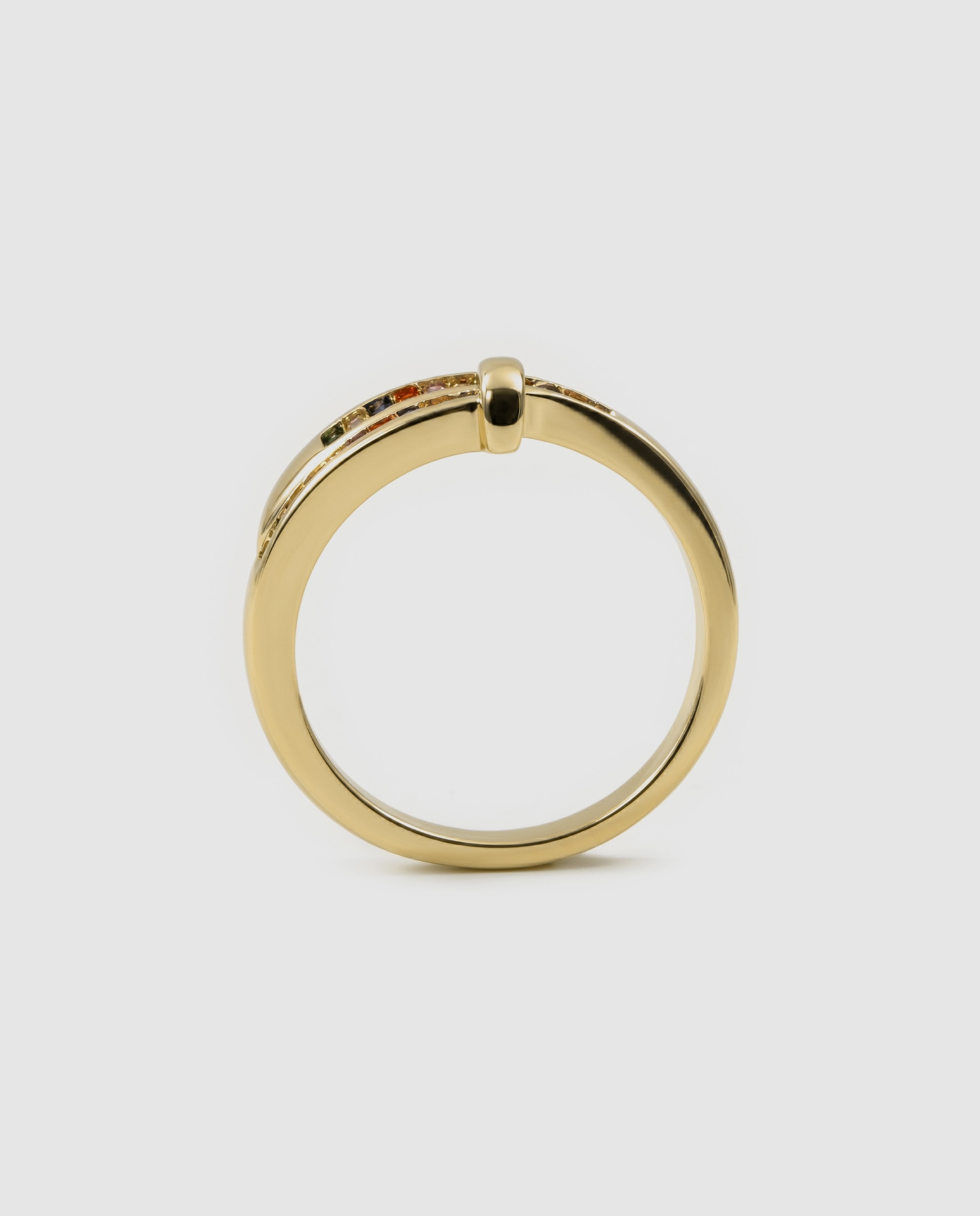 Anel Africa Acabado em Ouro Amarelo de 18k com Zirconita Multicolor-7