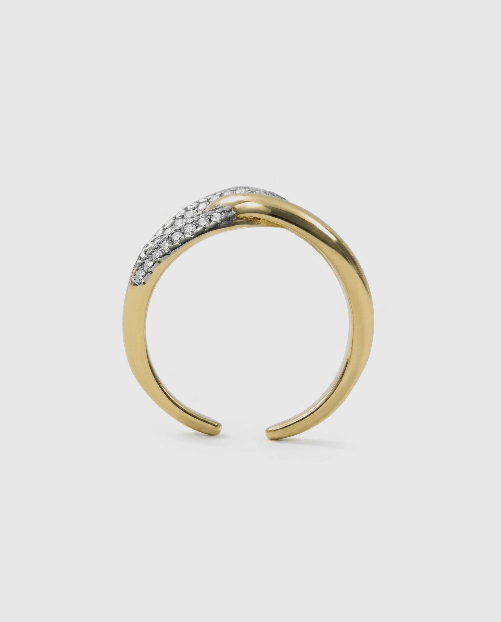 Anel Africa Acabado em Ouro Amarelo de 18k com Zirconita Brilhante Dourado-7