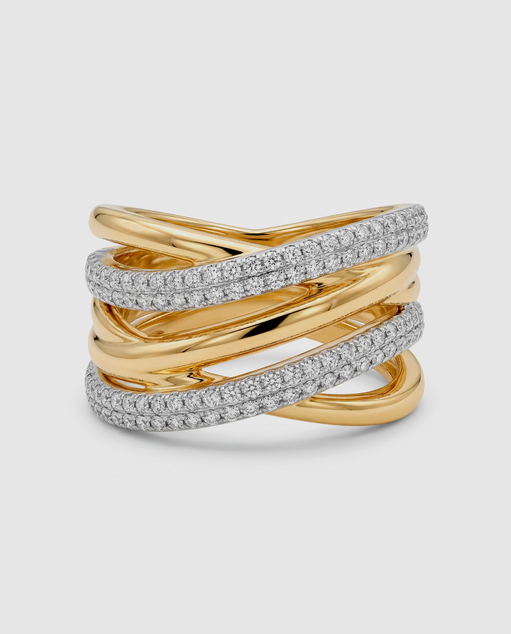 Anel Africa Acabado em Ouro Amarelo de 18k com Zirconita Brilhante Dourado-6