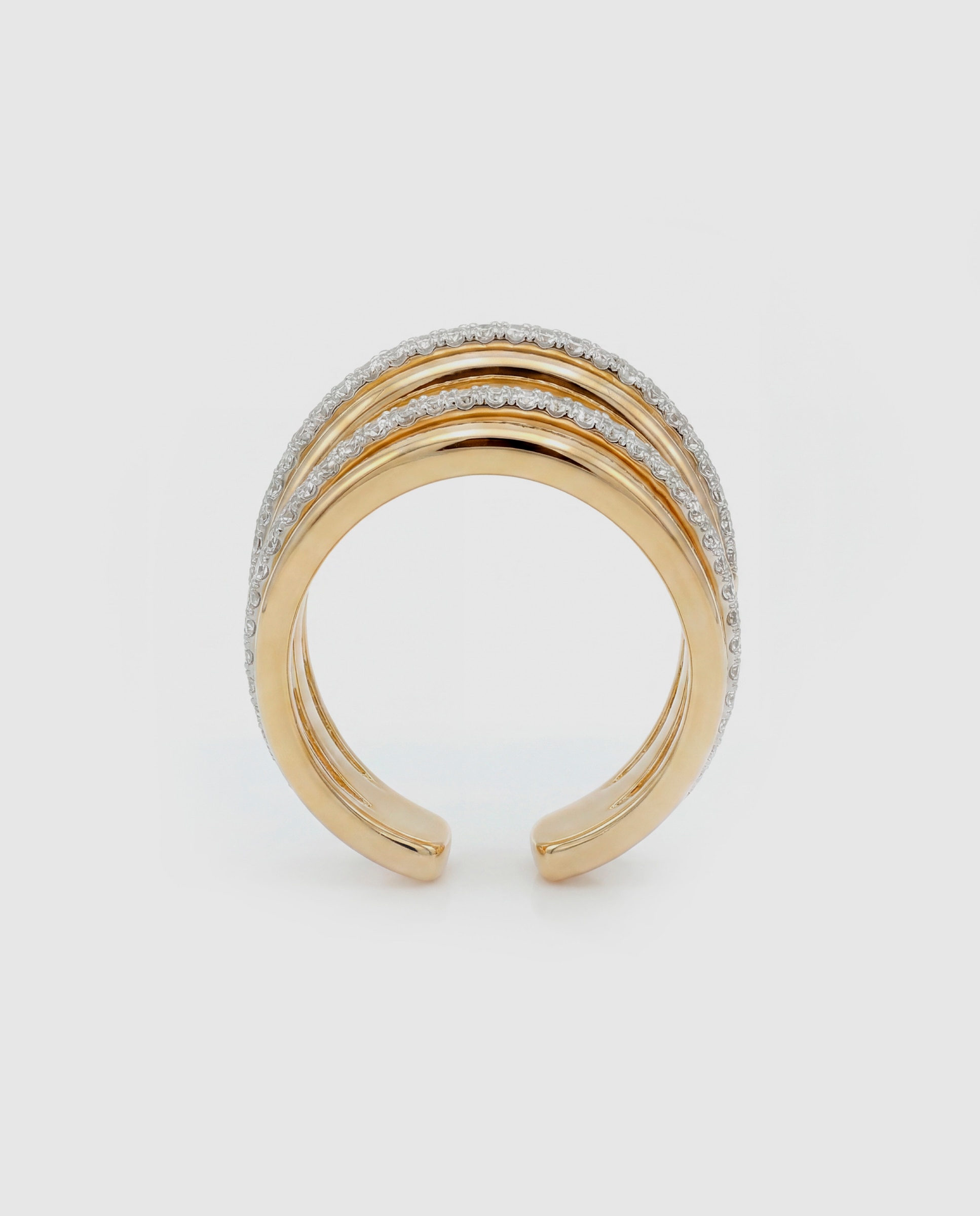 Anel Africa Acabado em Ouro Amarelo de 18k com Zirconita Brilhante Dourado-7
