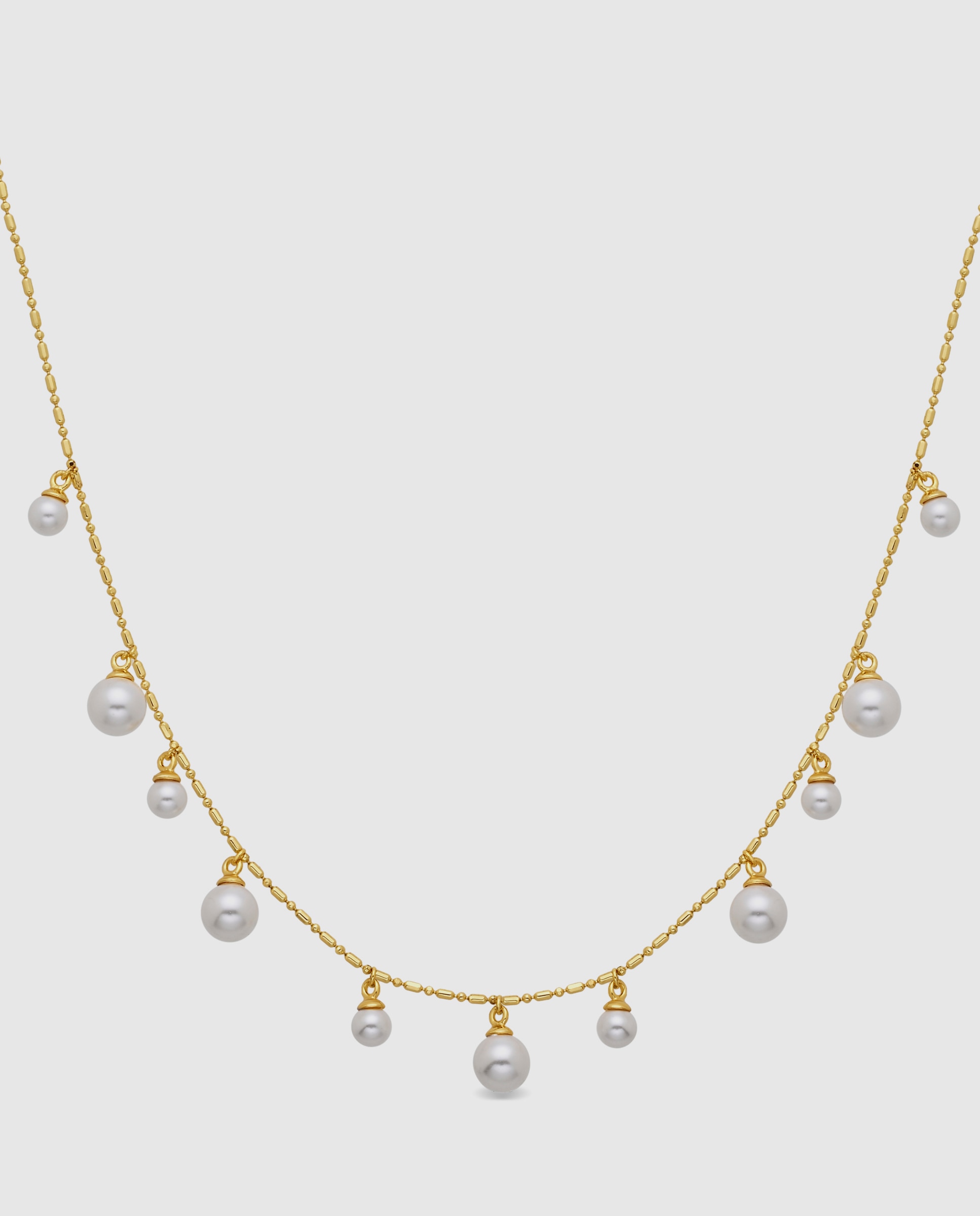 Colar Africa com Acabamento em Ouro Amarelo de 18k e Pérola Branco-1