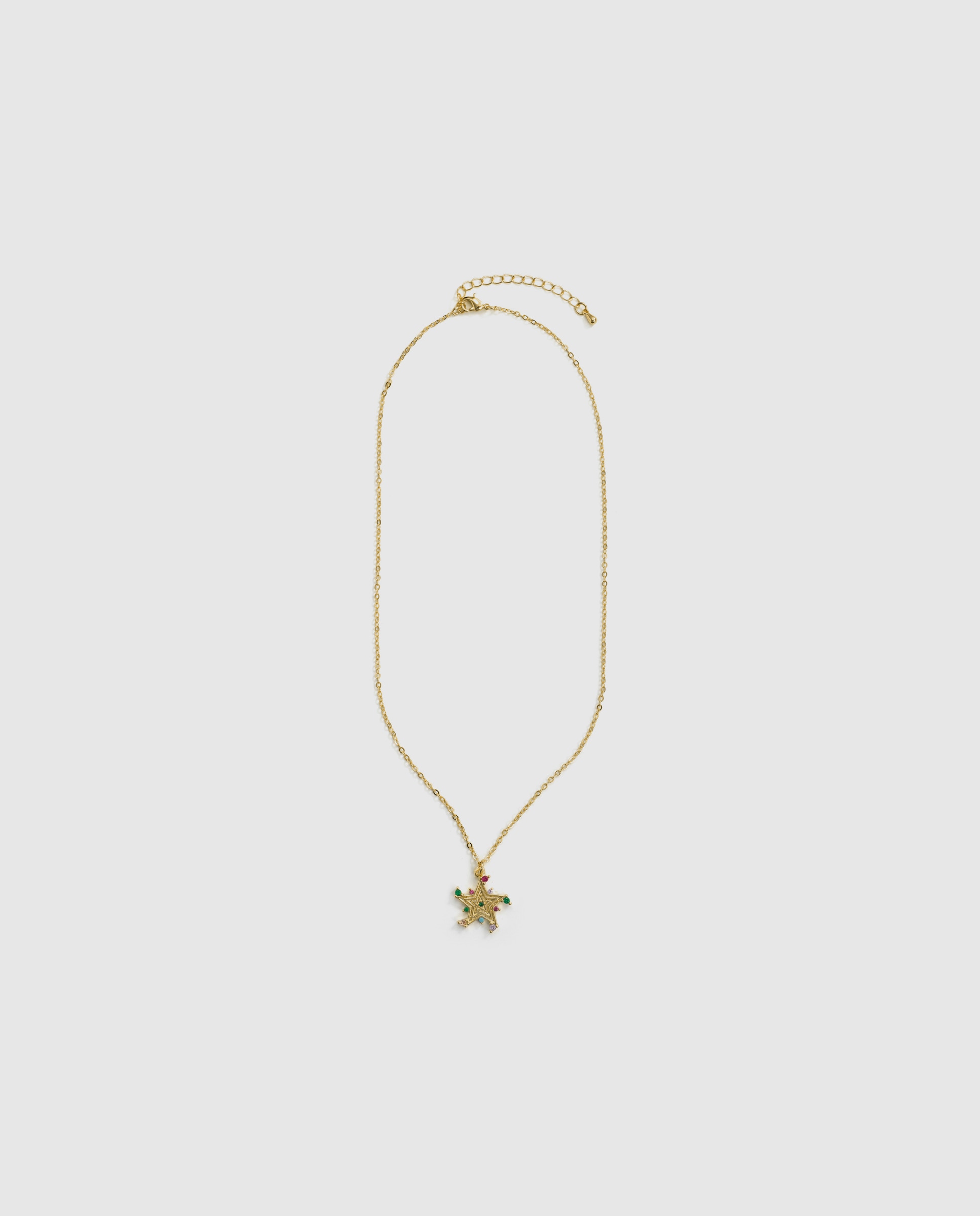 Colar Africa Acabado em Ouro Amarelo de 18k com Zirconita Multicolor-3