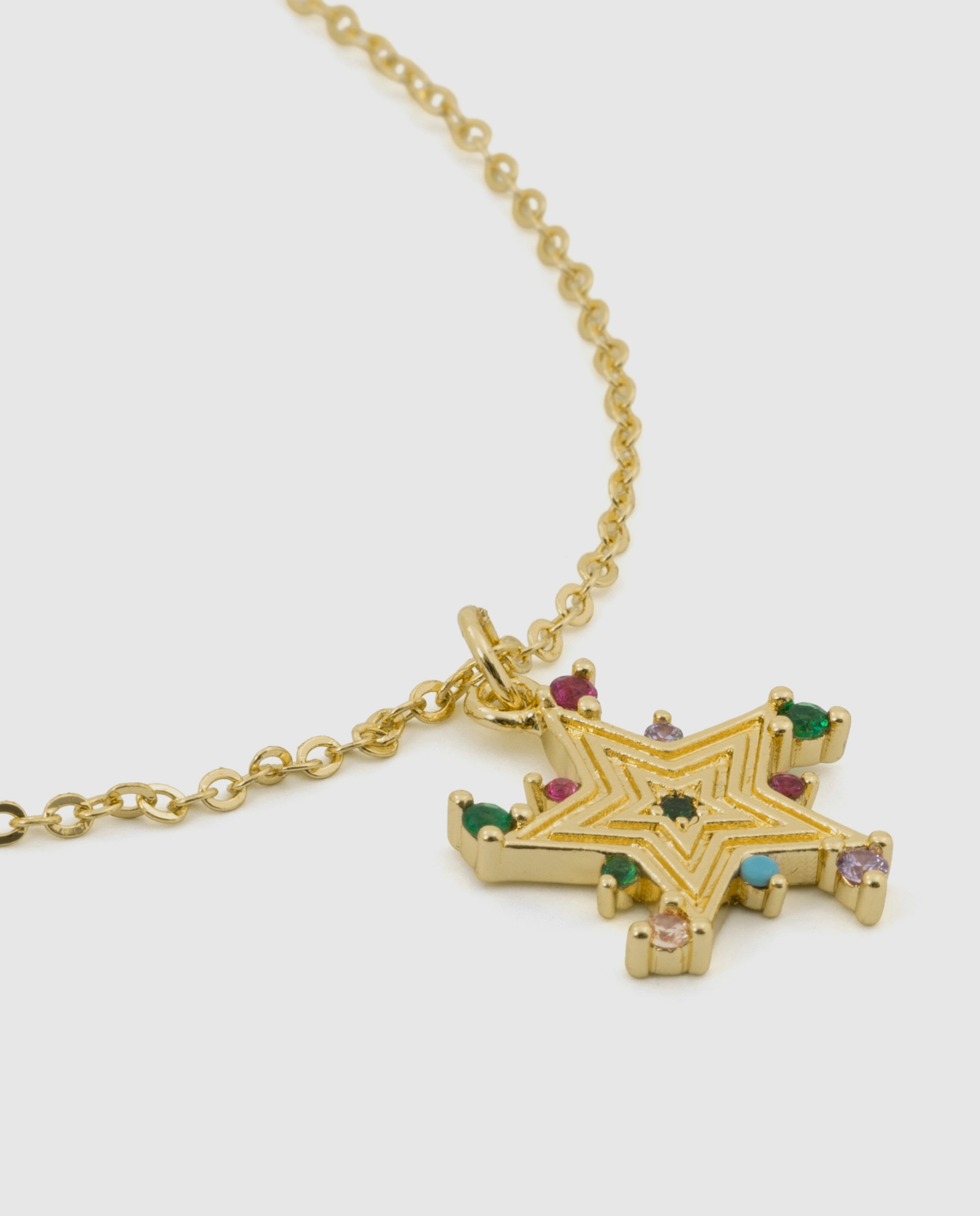 Colar Africa Acabado em Ouro Amarelo de 18k com Zirconita Multicolor-6