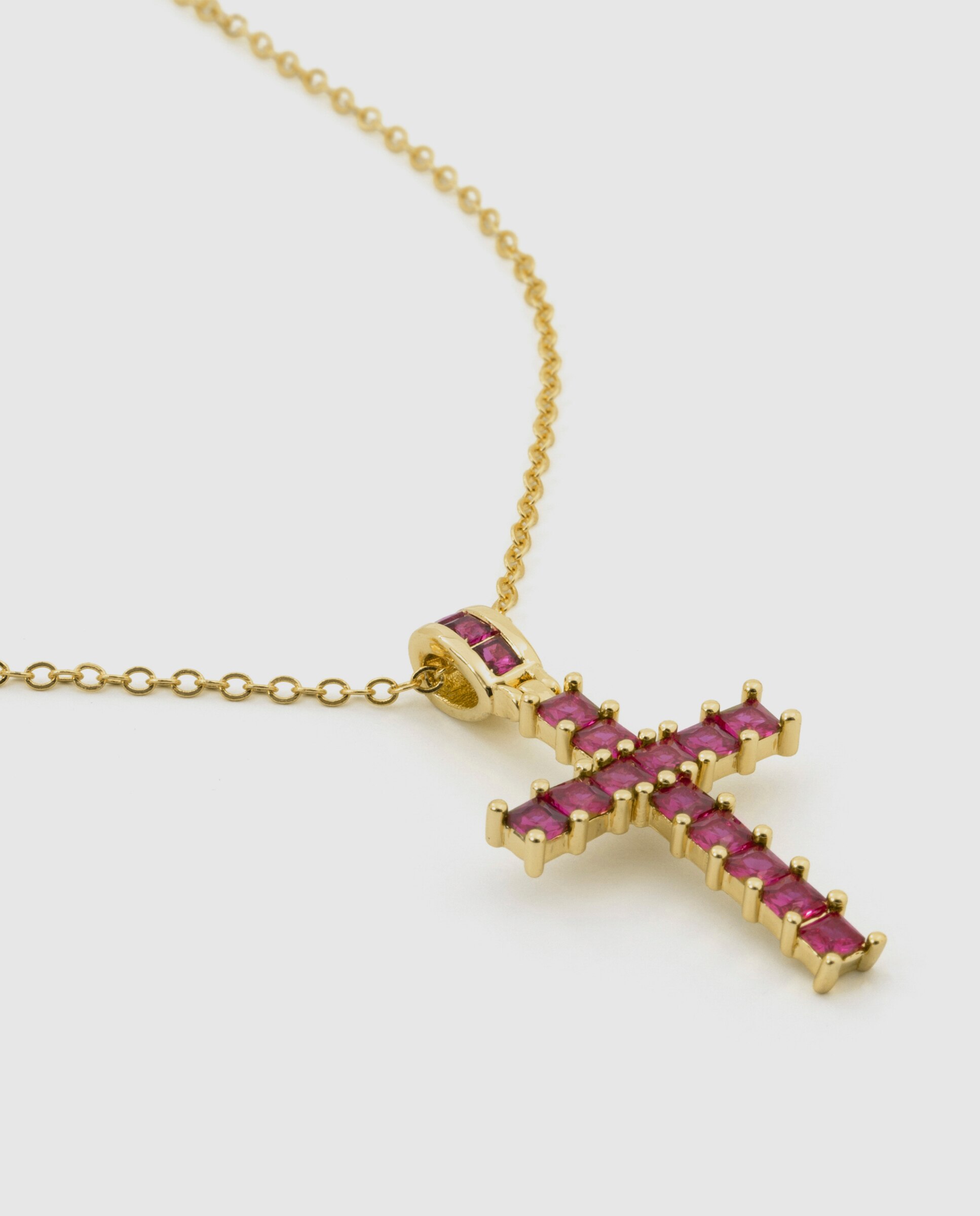 Colar Africa com Acabamento em Ouro Amarelo de 18k e Zirconita Rubi Vermelho-6