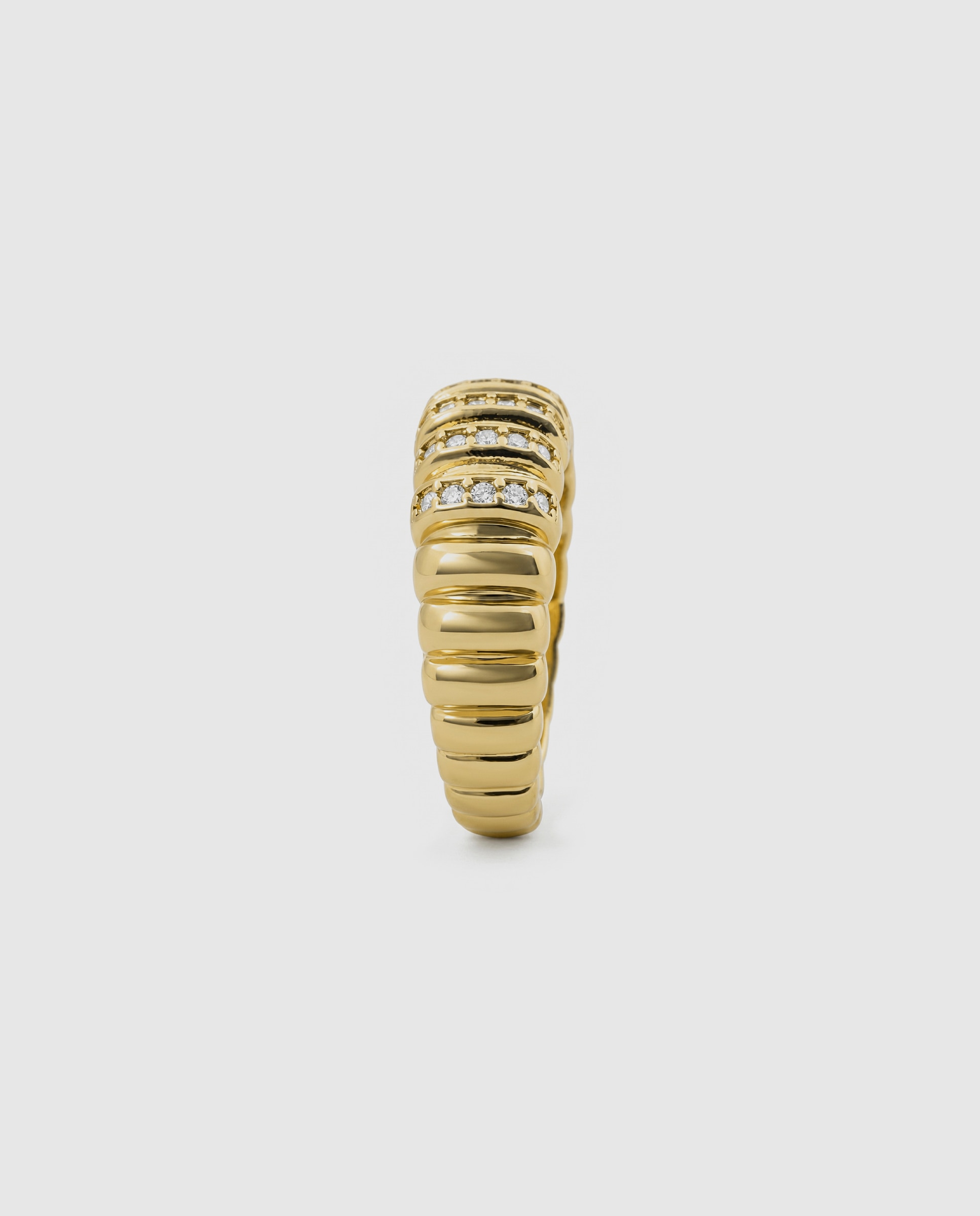 Anel Africa Acabado em Ouro Amarelo de 18k com Zirconita Brilhante Dourado-3