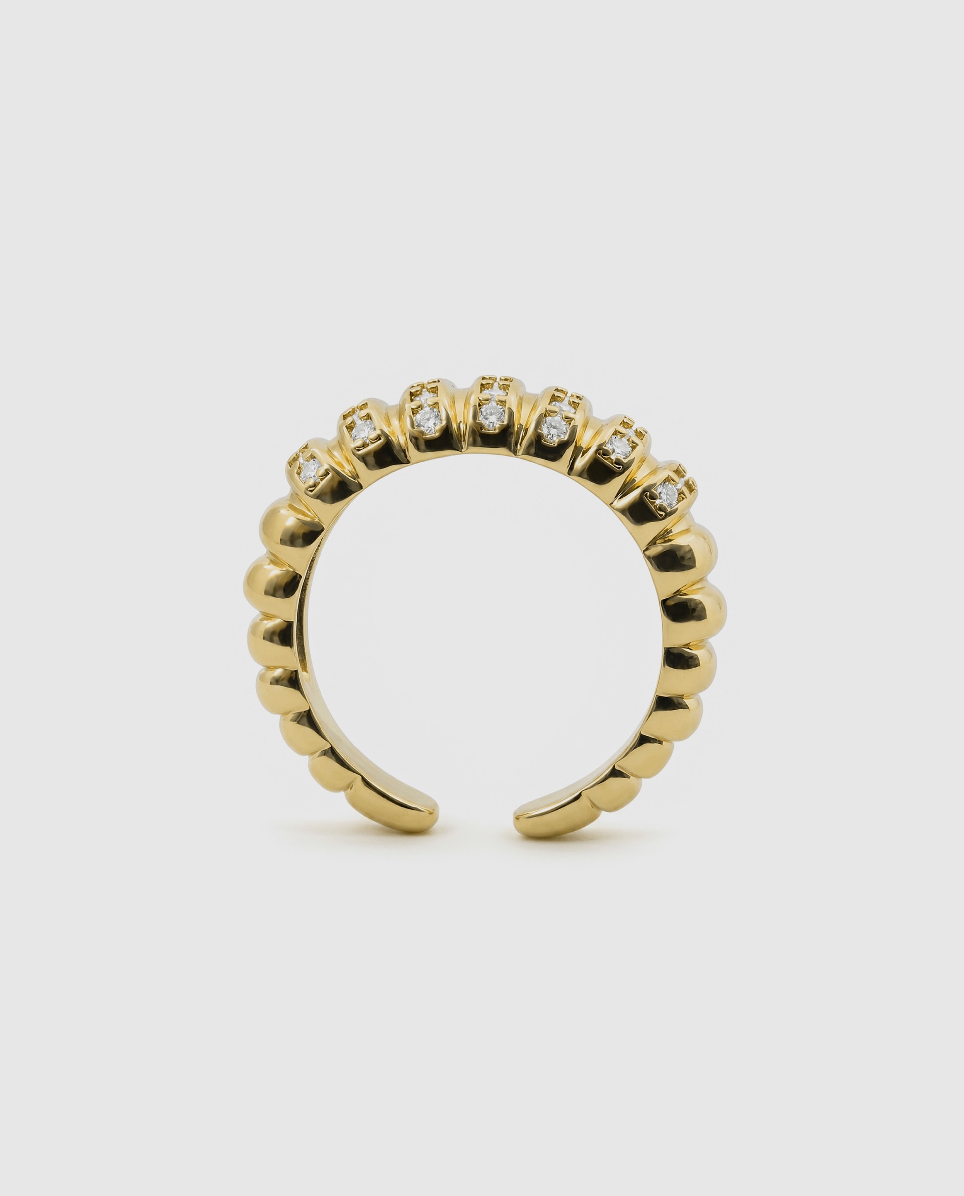 Anel Africa Acabado em Ouro Amarelo de 18k com Zirconita Brilhante Dourado-7