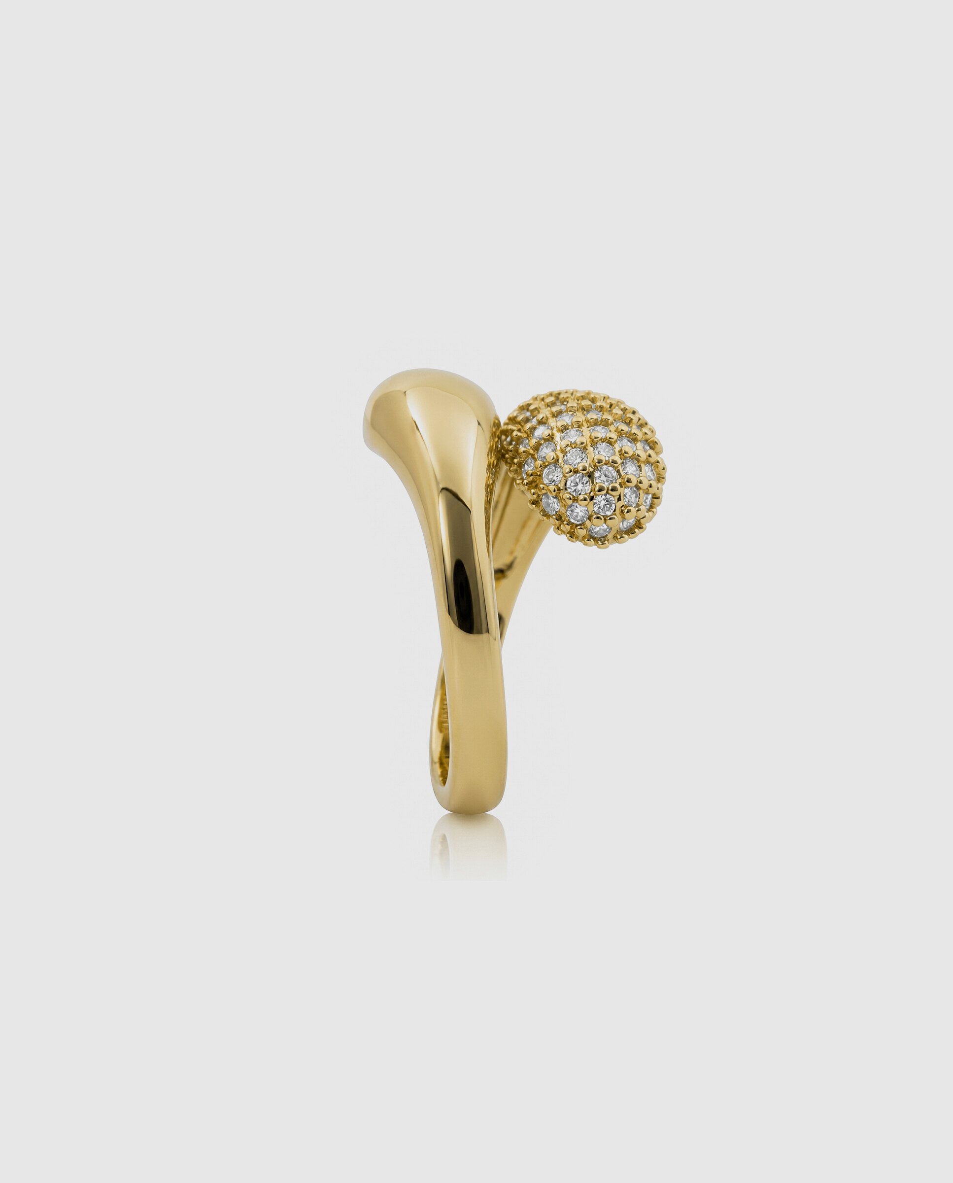 Anel Africa Acabado em Ouro Amarelo de 18k com Zirconita Brilhante Dourado-3
