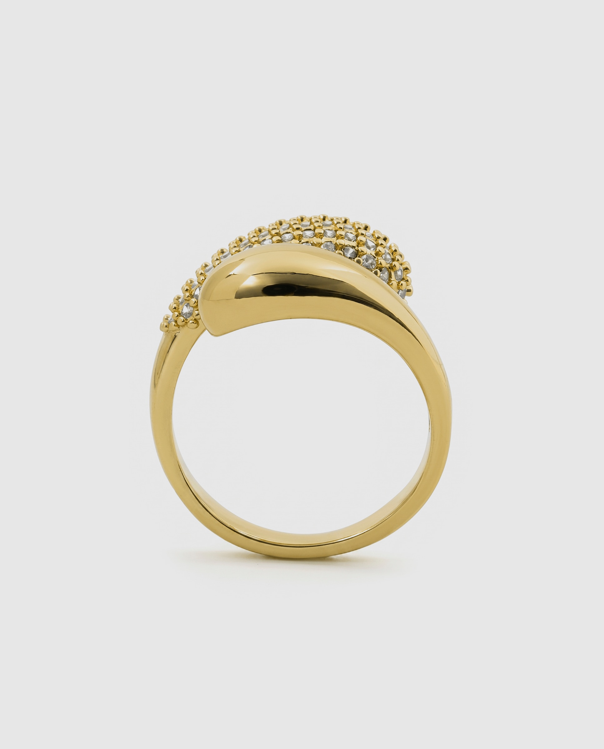 Anel Africa Acabado em Ouro Amarelo de 18k com Zirconita Brilhante Dourado-7