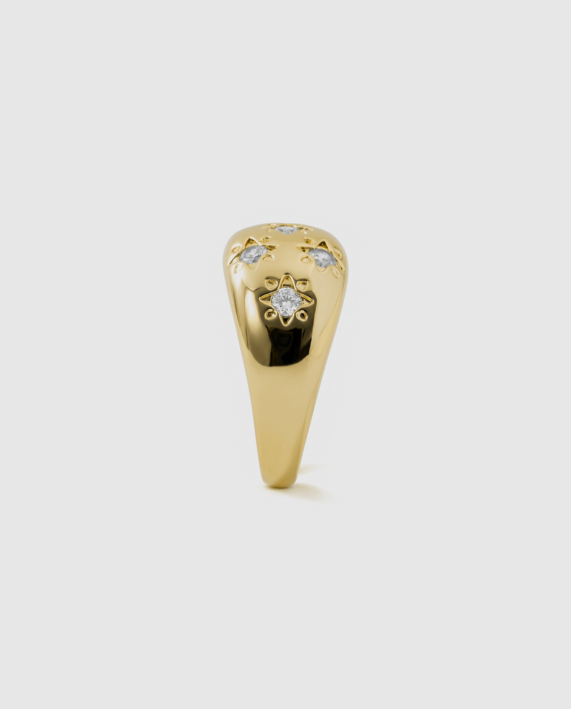 Anel Africa Acabado em Ouro Amarelo de 18k com Zirconita Brilhante Dourado-3