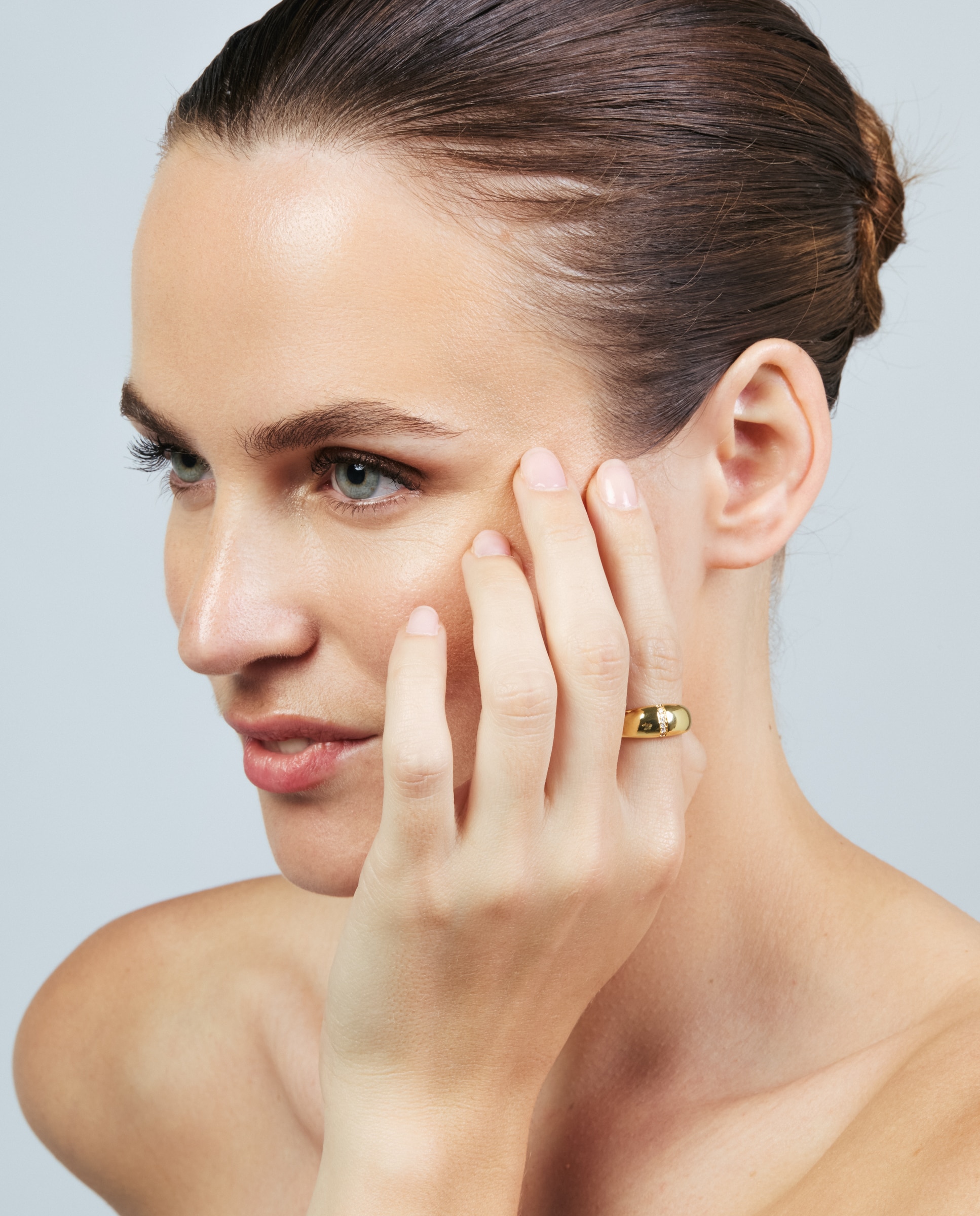 Anel Africa Acabado em Ouro Amarelo de 18k com Zirconita Brilhante Dourado-2