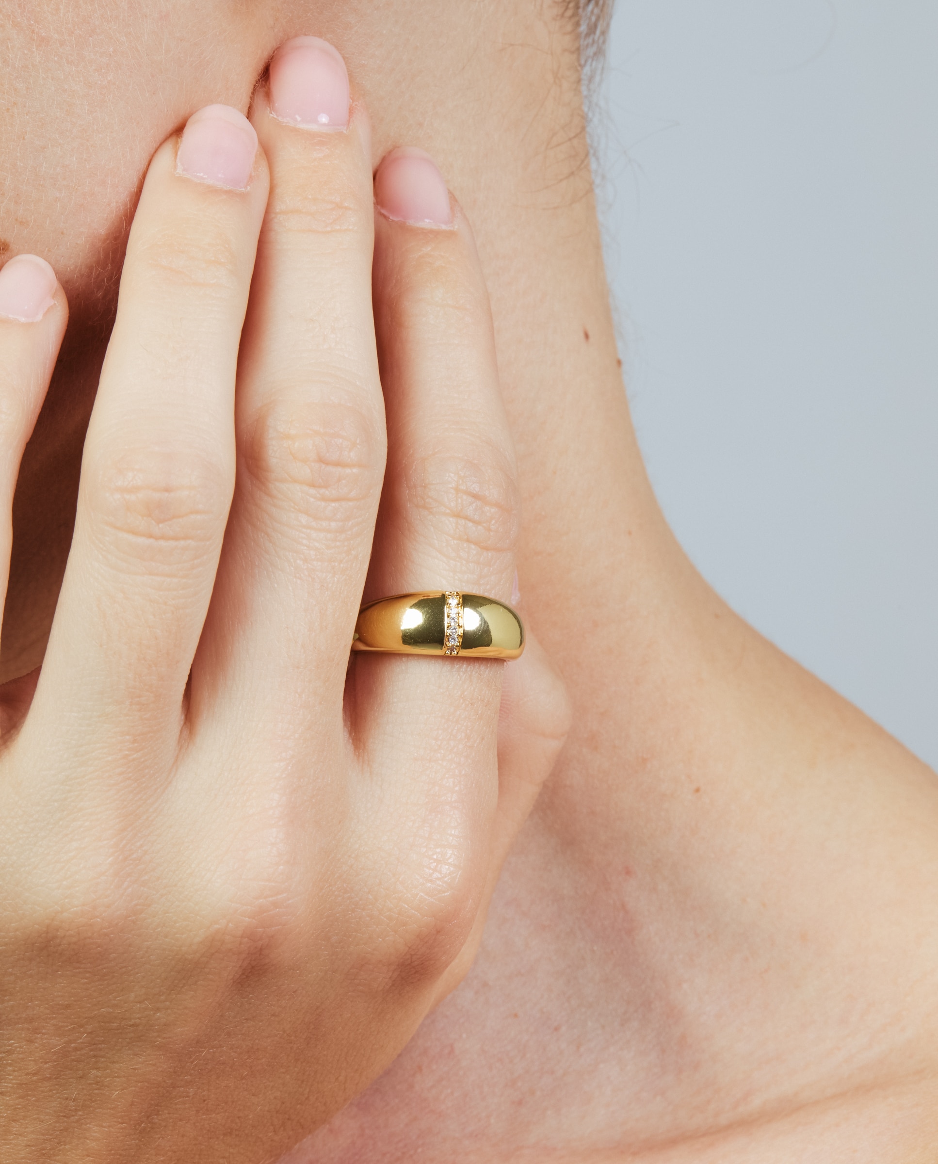 Anel Africa Acabado em Ouro Amarelo de 18k com Zirconita Brilhante Dourado-4