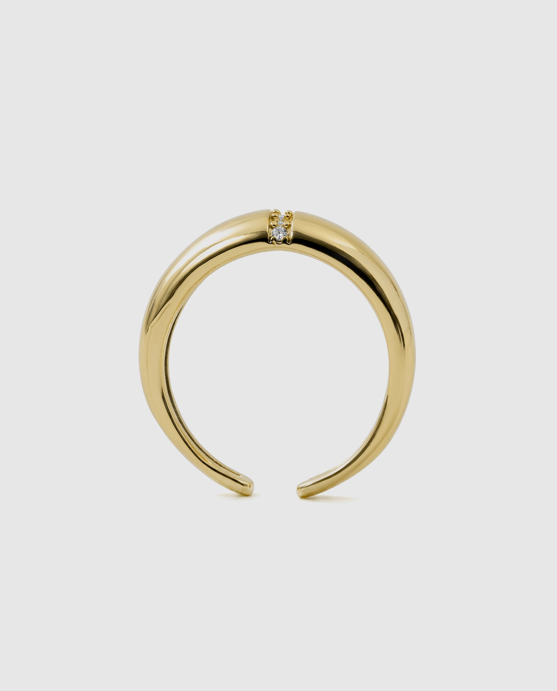 Anel Africa Acabado em Ouro Amarelo de 18k com Zirconita Brilhante Dourado-7