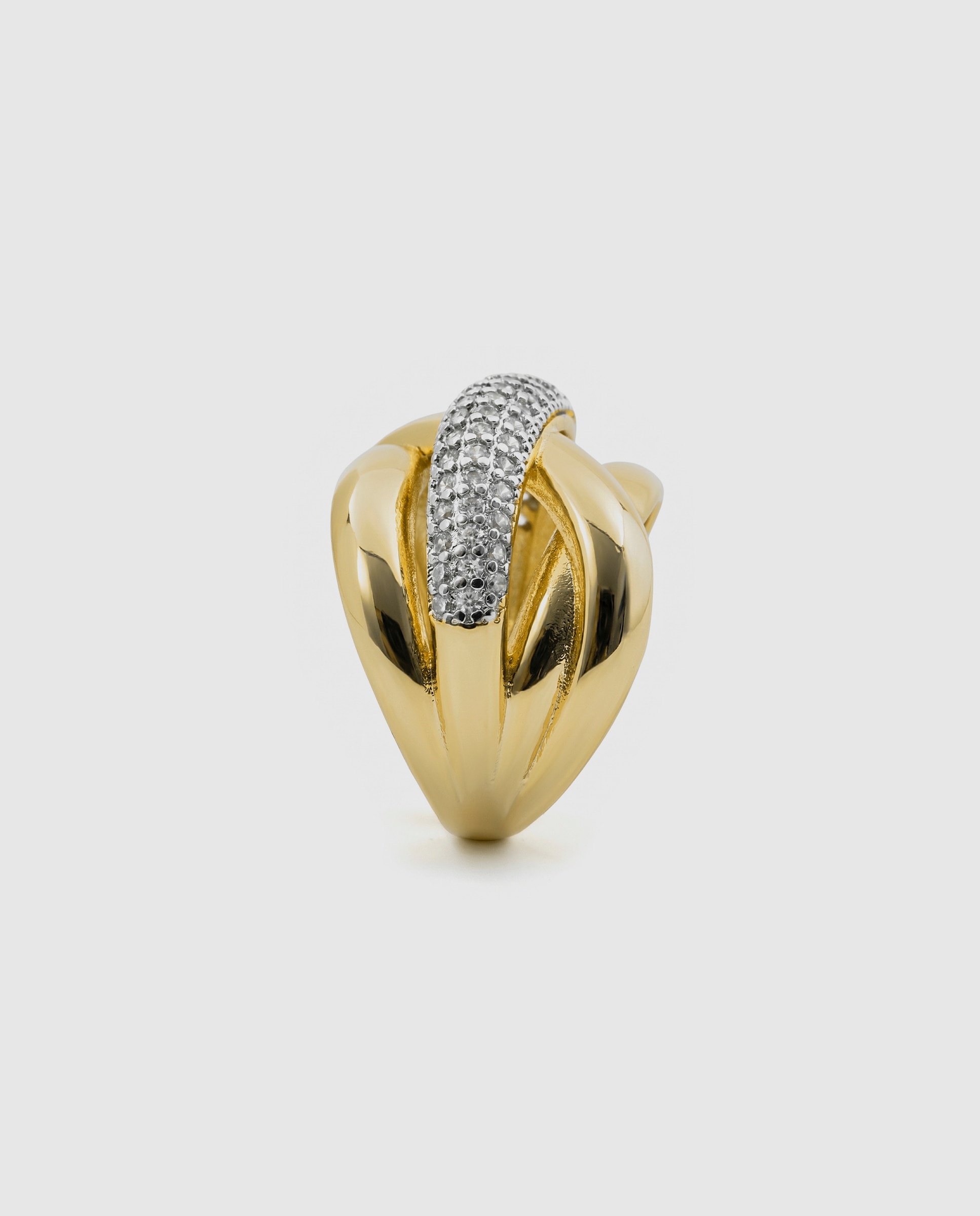Anel Africa Acabado em Ouro Amarelo de 18k com Zirconita Brilhante Dourado-3
