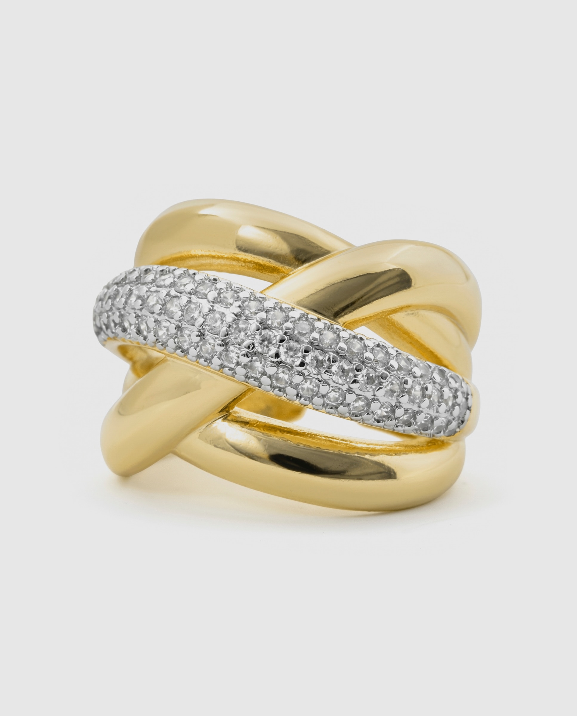Anel Africa Acabado em Ouro Amarelo de 18k com Zirconita Brilhante Dourado-6