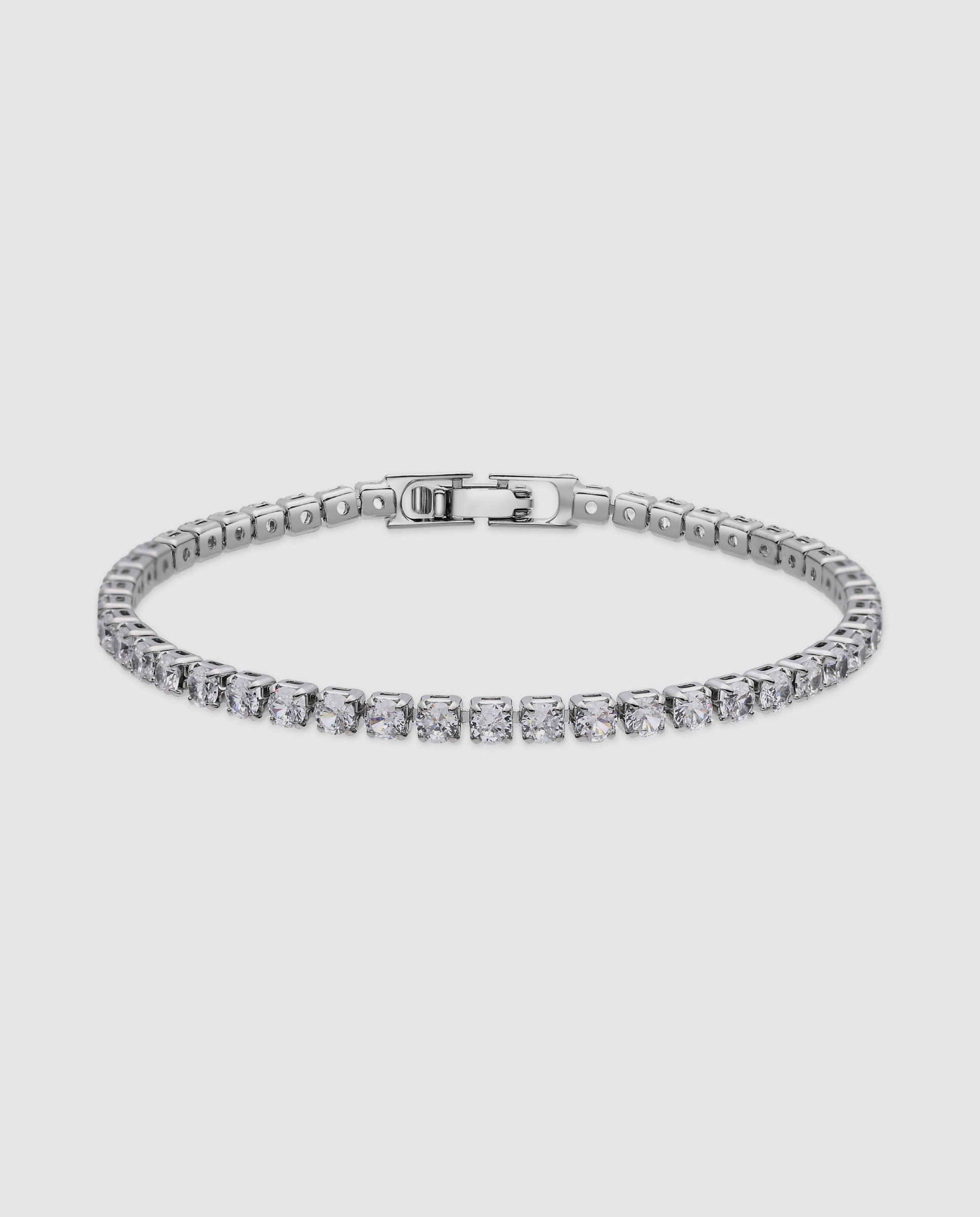Imagem 0 de Pulseira Tennis Africa Acabada em Ródio com Zirconita Brilhante