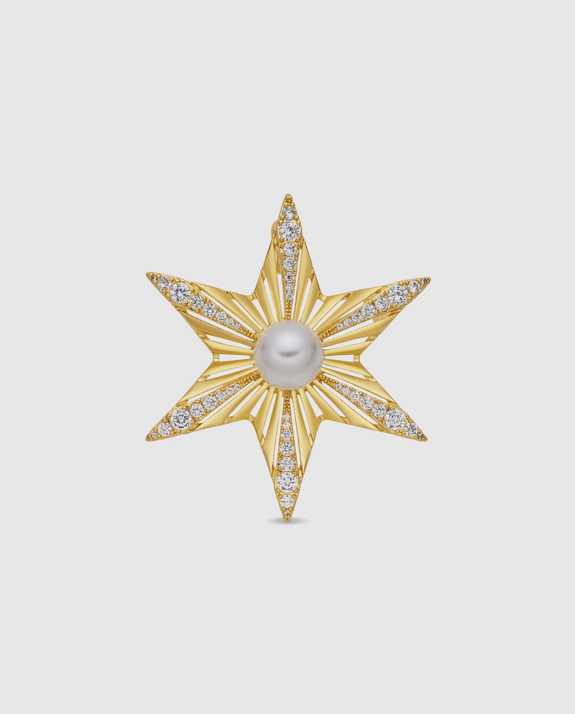 Imagem 0 de Broche Deluxe com Pérola Acabado em Ouro Amarelo de 18k