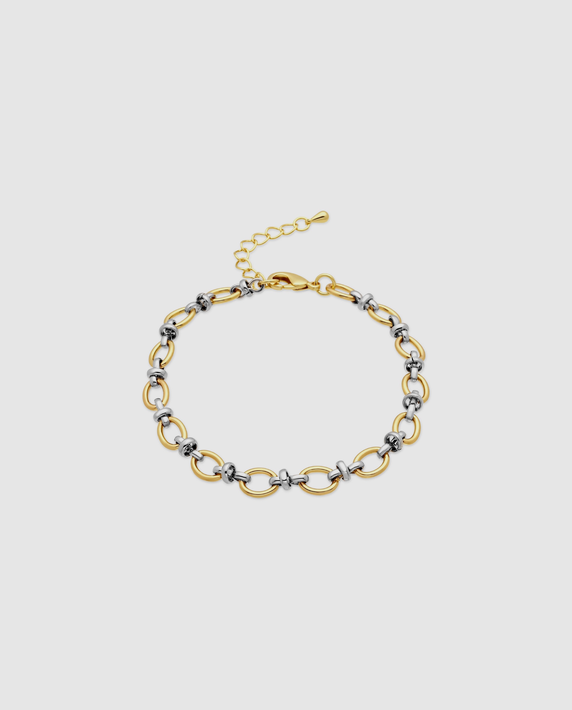 Imagem 0 de Pulseira de Elos África Acabada em Ouro Amarelo 18k e Ródio