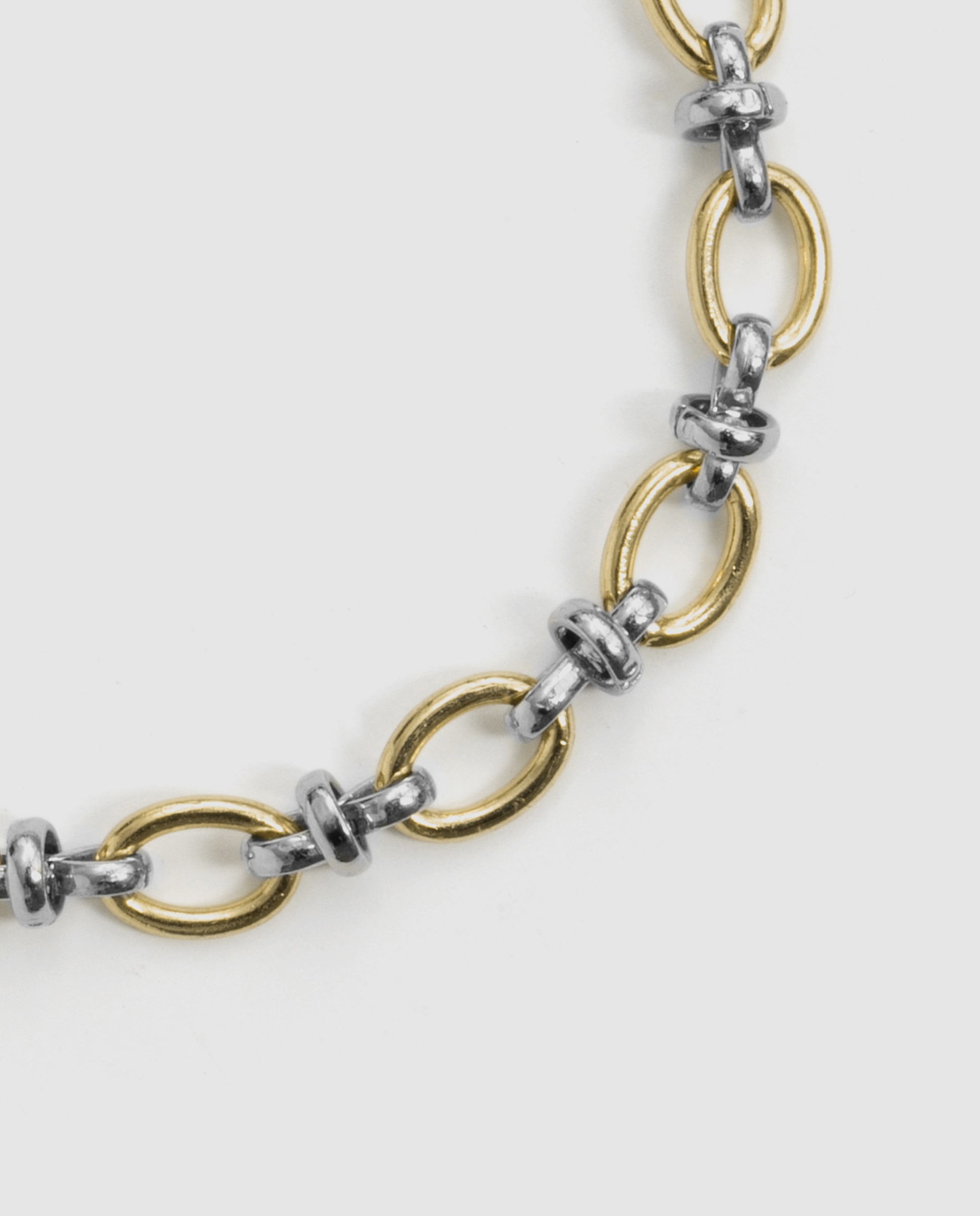 Pulseira de Elos África Acabada em Ouro Amarelo 18k e Ródio Multicolor-7