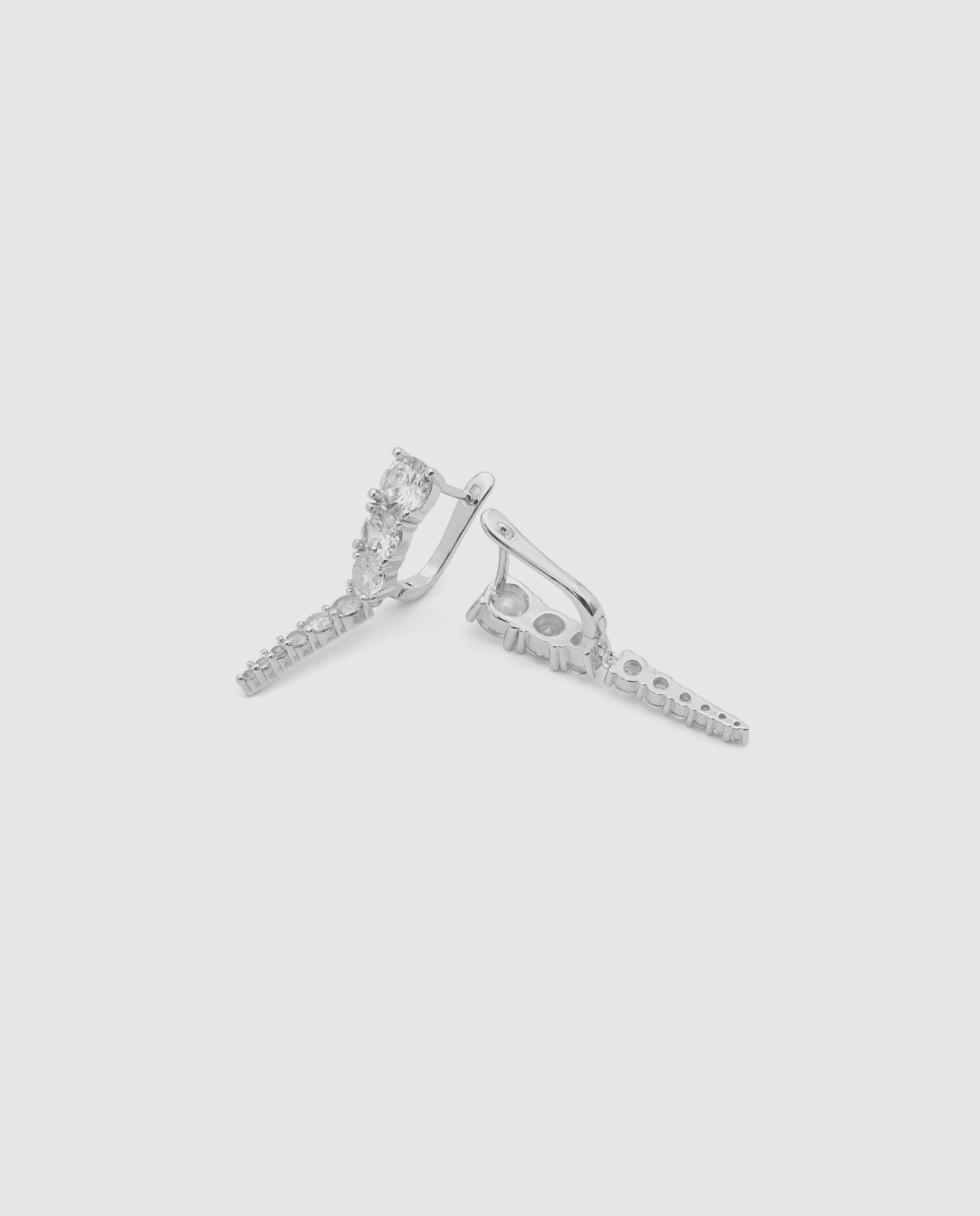 Brincos Basic com Zirconita Acabados em Ródio Branco-6