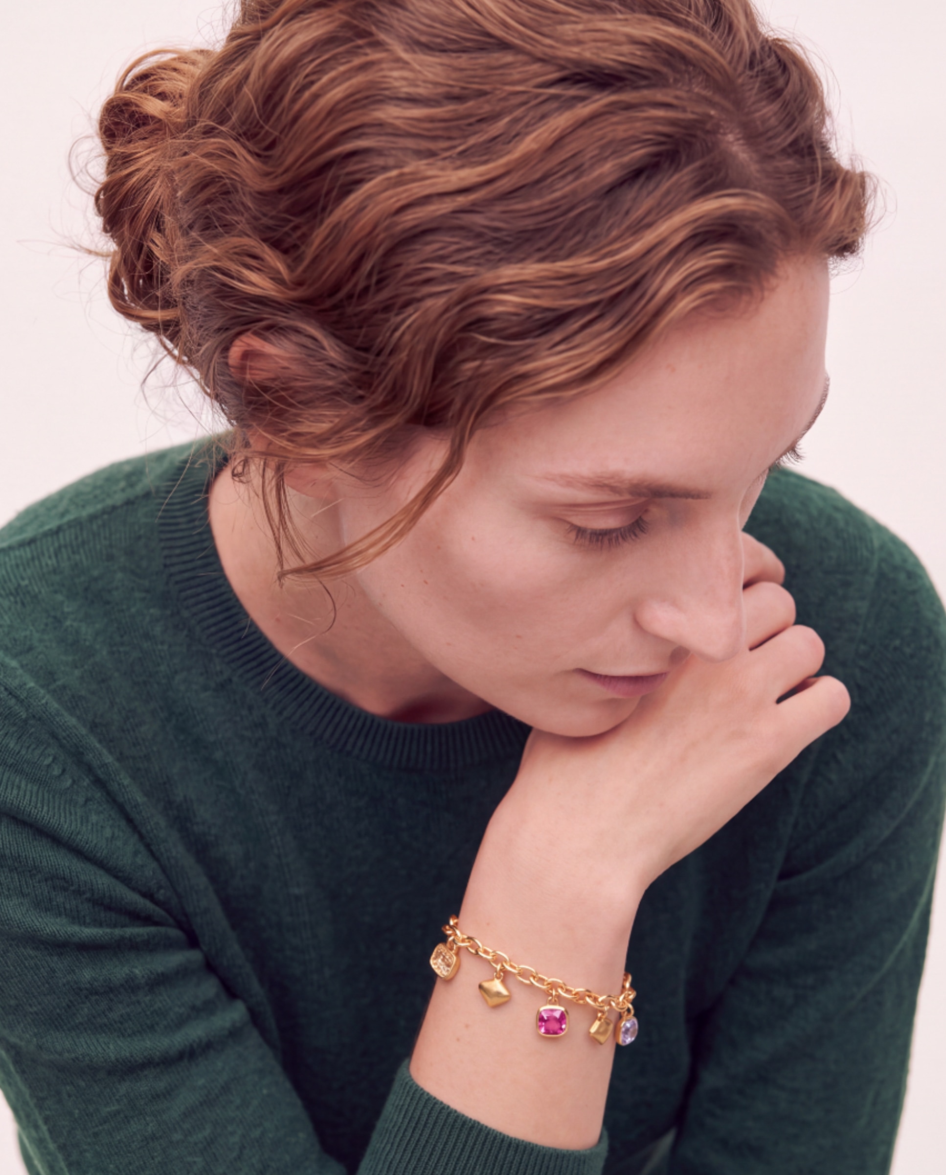 Pulseira de Elos África com Cristal Acabada em Ouro Amarelo de 18k Multicolor-5