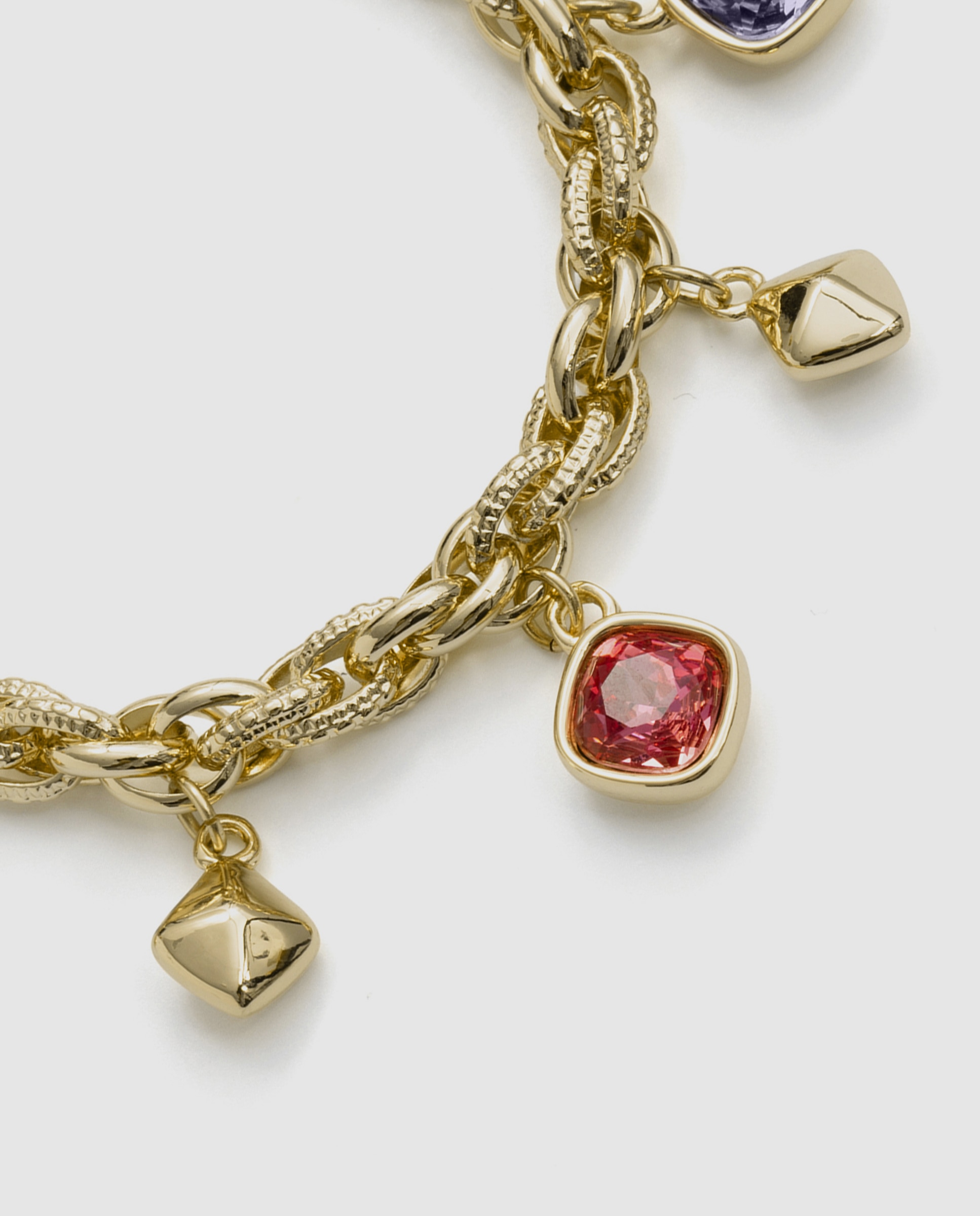 Pulseira de Elos África com Cristal Acabada em Ouro Amarelo de 18k Multicolor-6