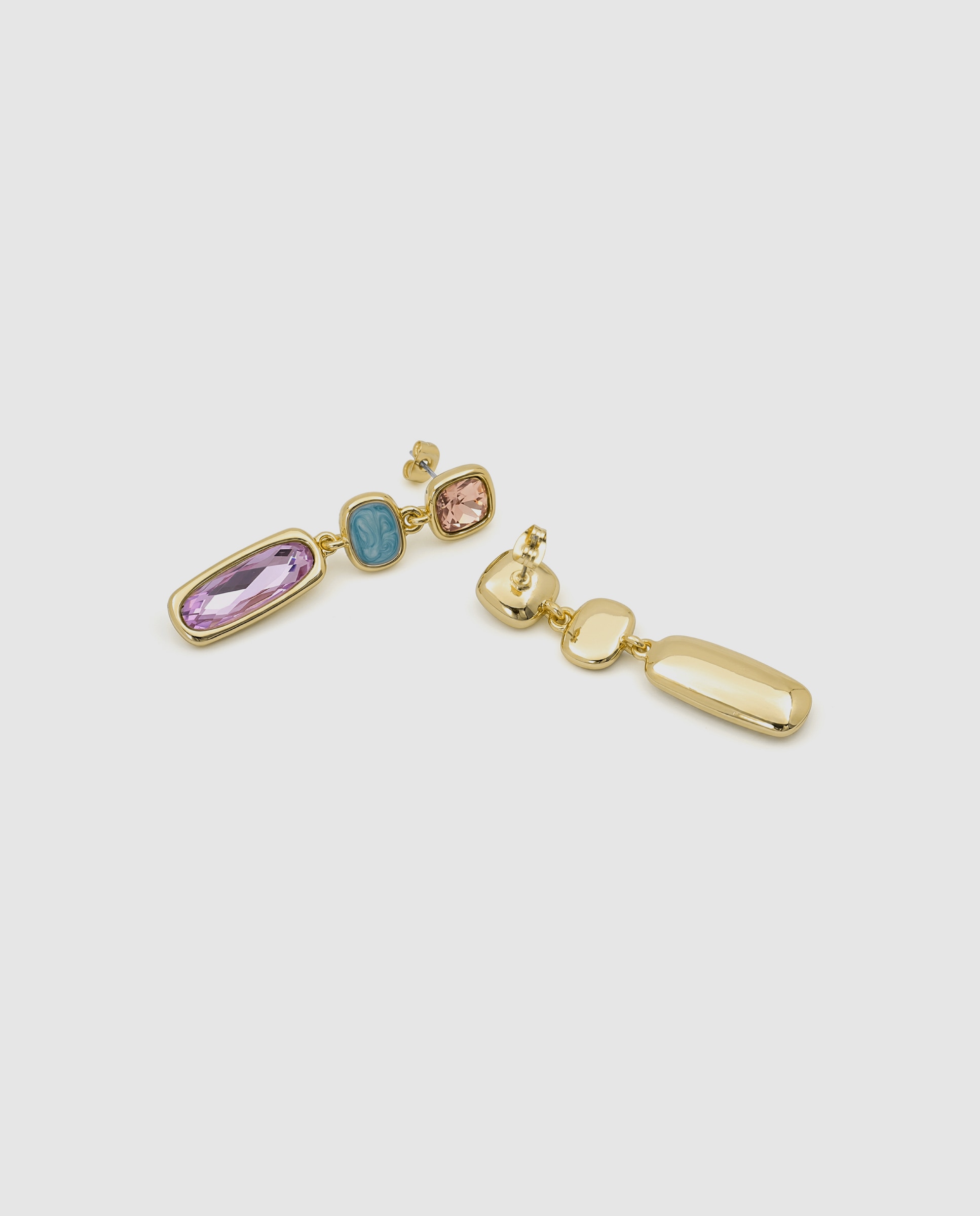 Brincos Africa com Cristal Acabados em Ouro Amarelo de 18k Multicolor-6