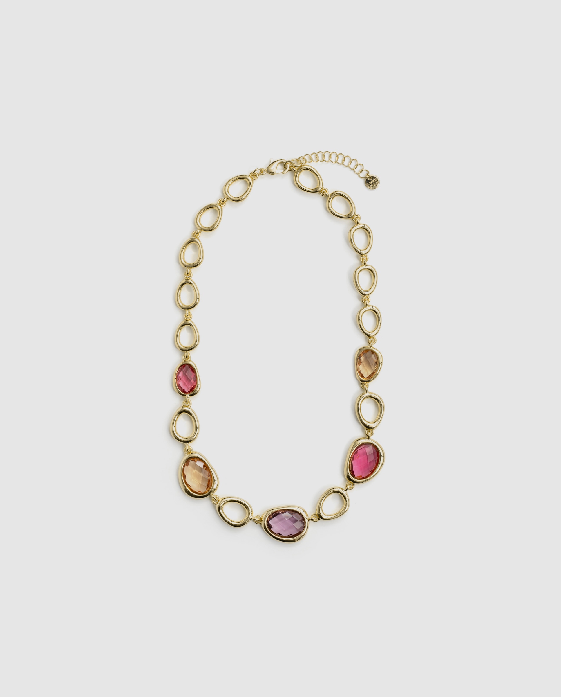 Colar Africa com Cristal Acabado em Ouro Amarelo de 18k Multicolor-3