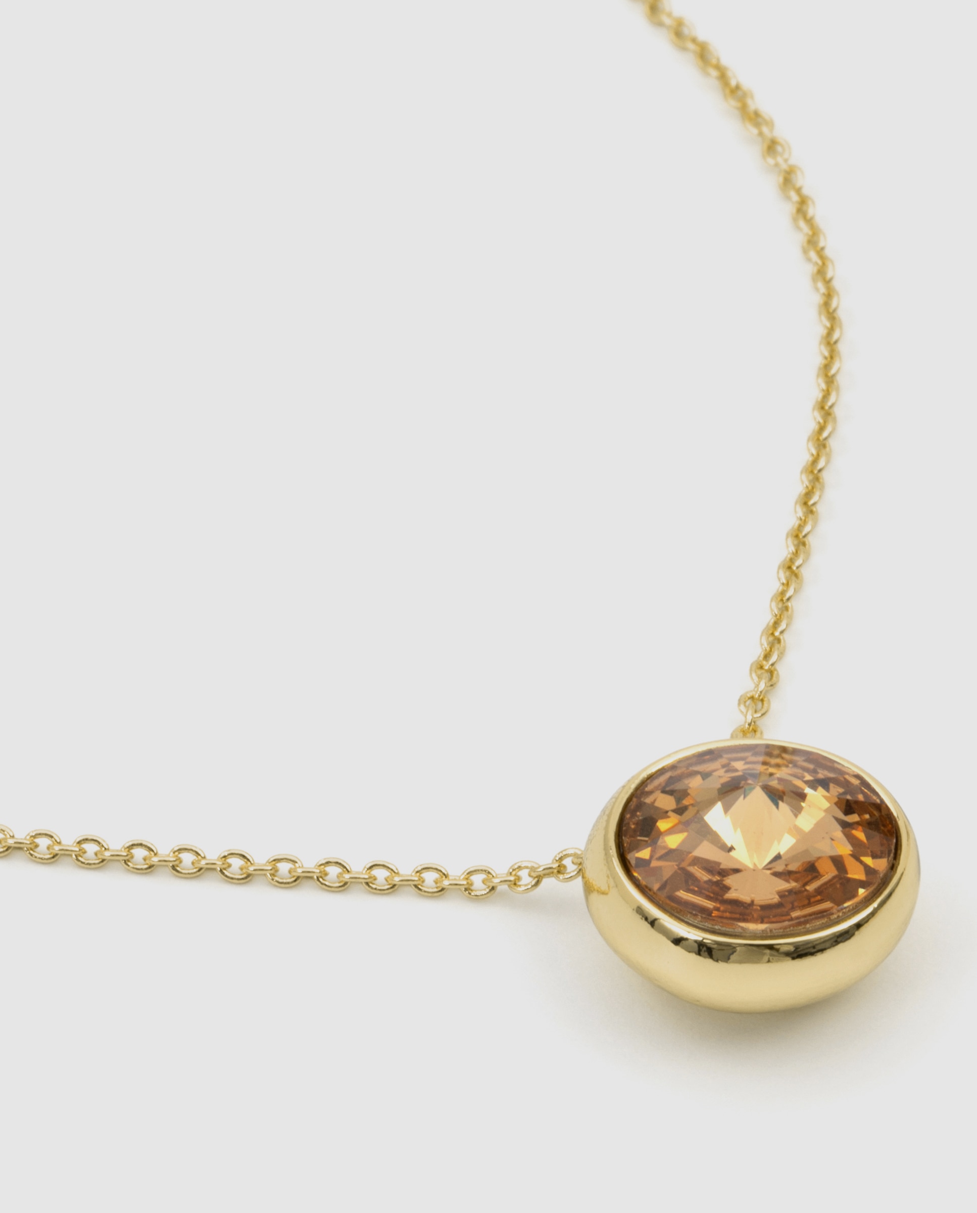 Colar Africa com Cristal Acabado em Ouro Amarelo de 18k Laranja-6