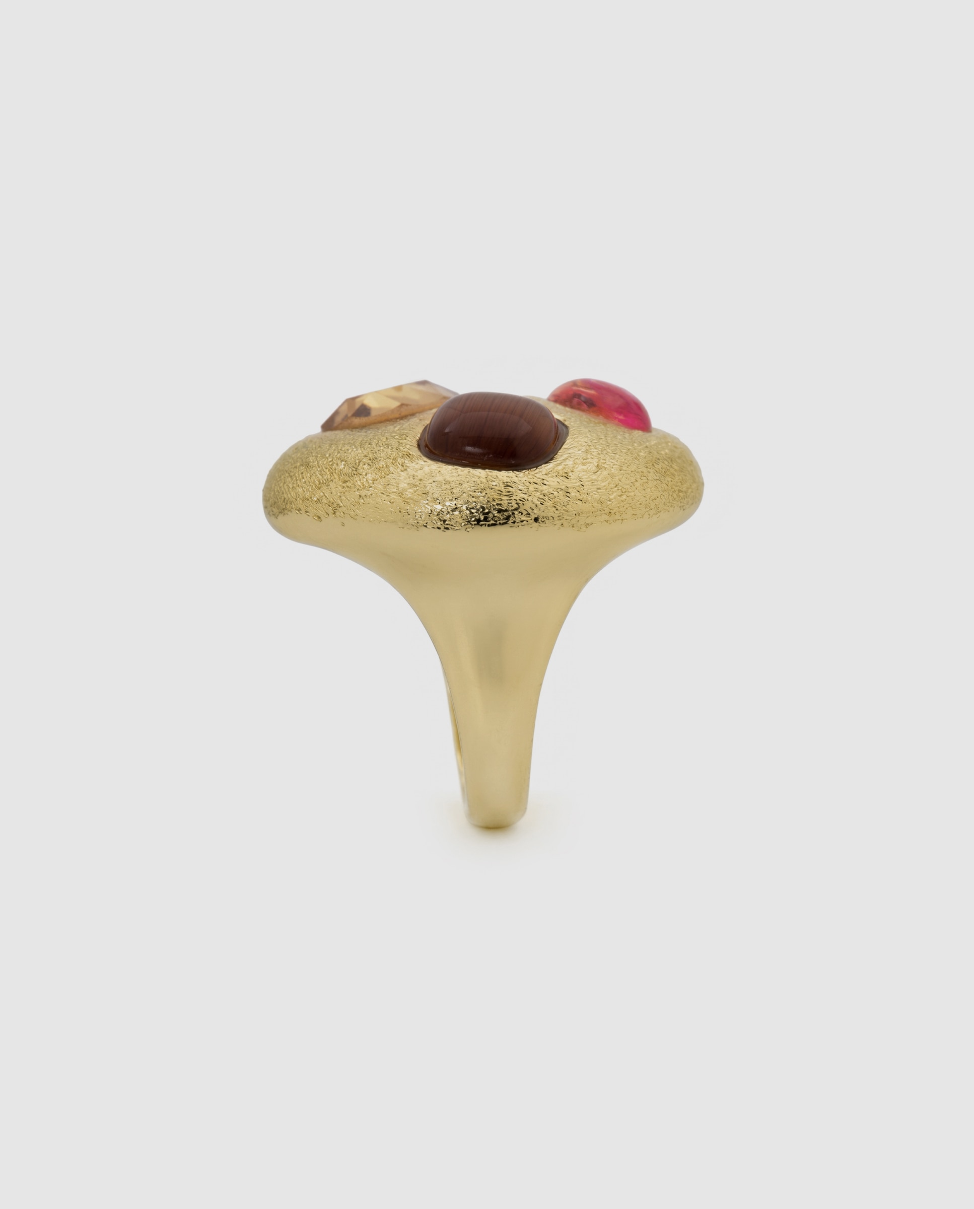Anel Africa com Cristal Acabado em Ouro de 18k Multicolor-3