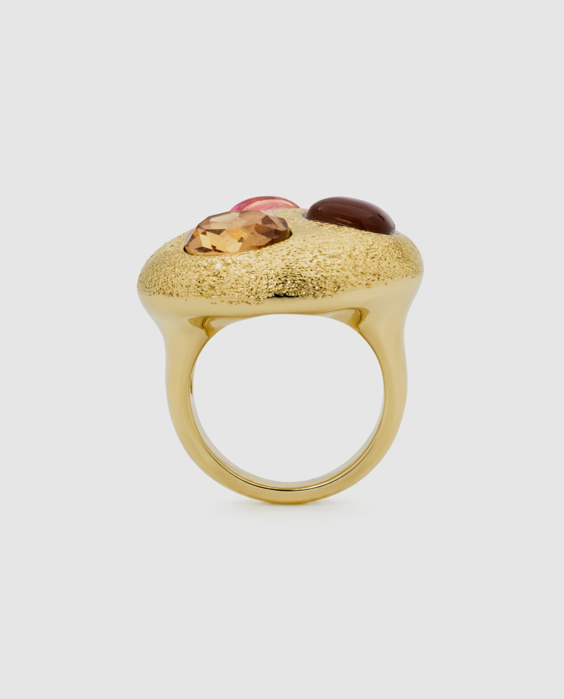 Anel Africa com Cristal Acabado em Ouro de 18k Multicolor-7