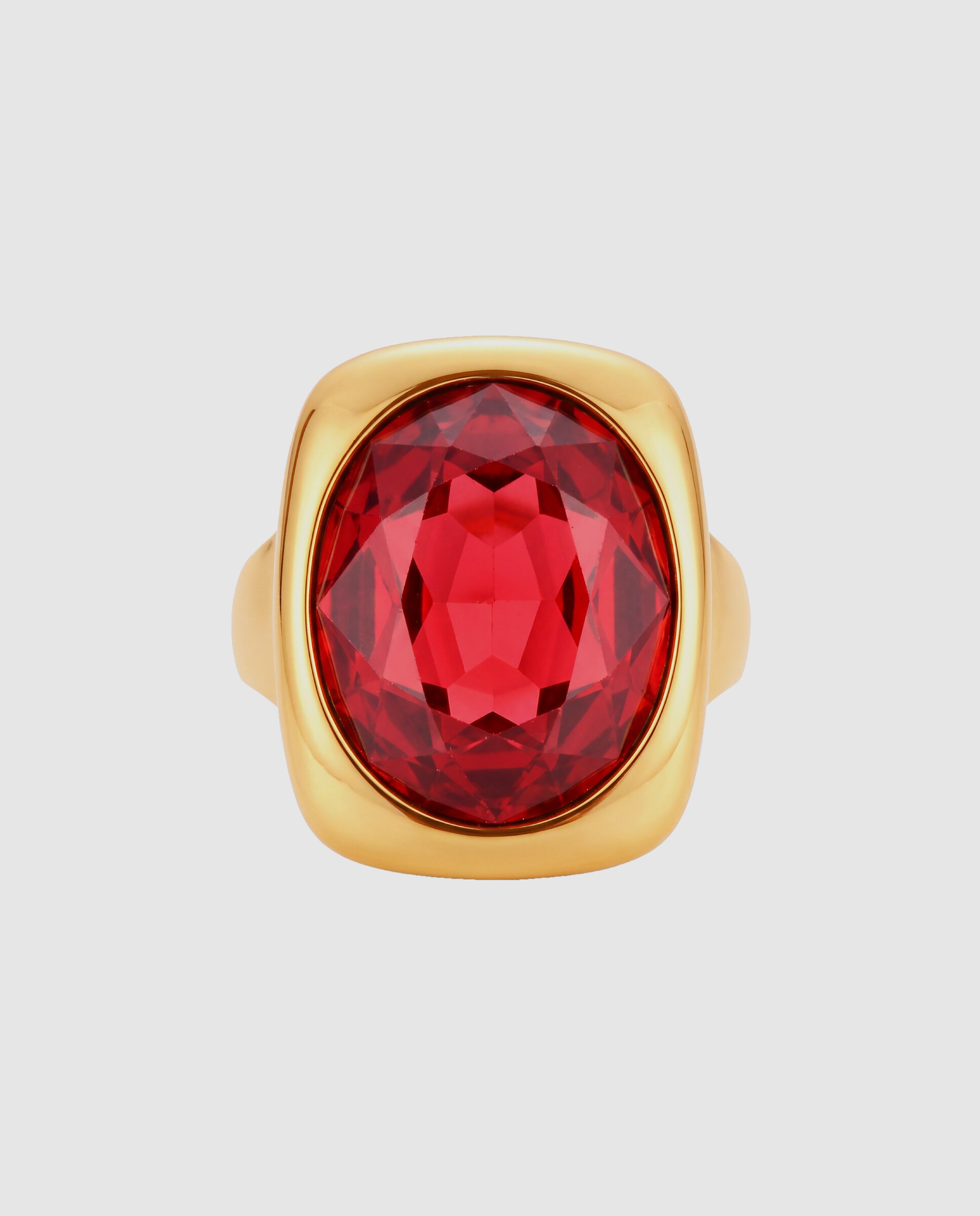 Anel Africa com Cristal Acabado em Ouro Amarelo de 18k Vermelho-6