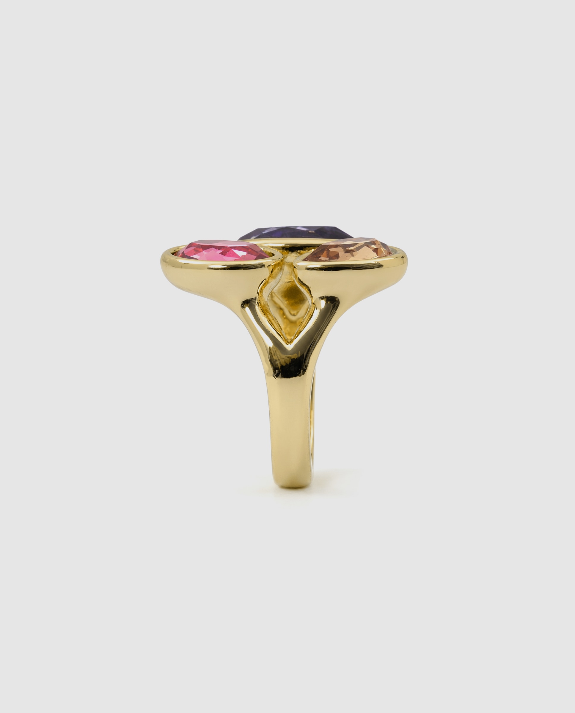 Anel Africa com Cristal Acabado em Ouro Amarelo de 18k Multicolor-3