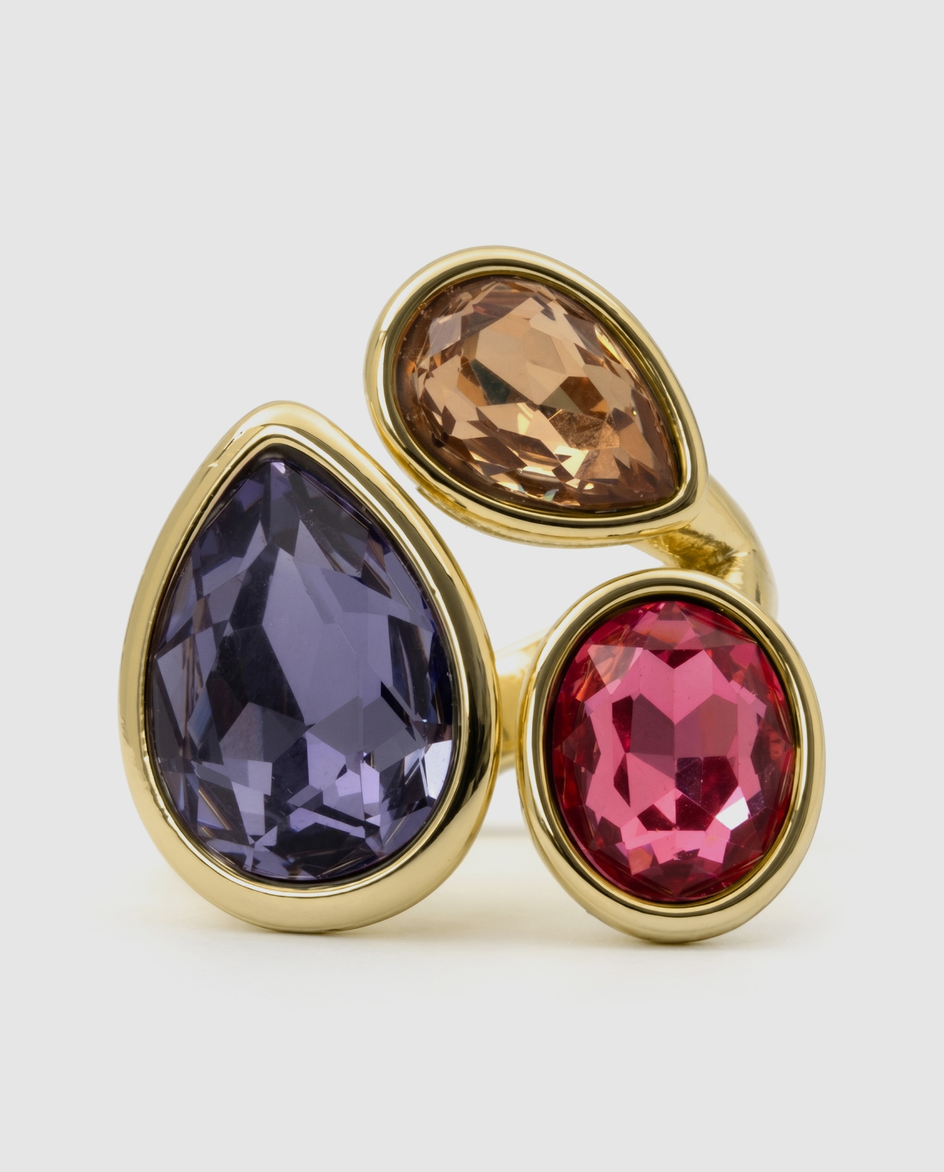 Anel Africa com Cristal Acabado em Ouro Amarelo de 18k Multicolor-6