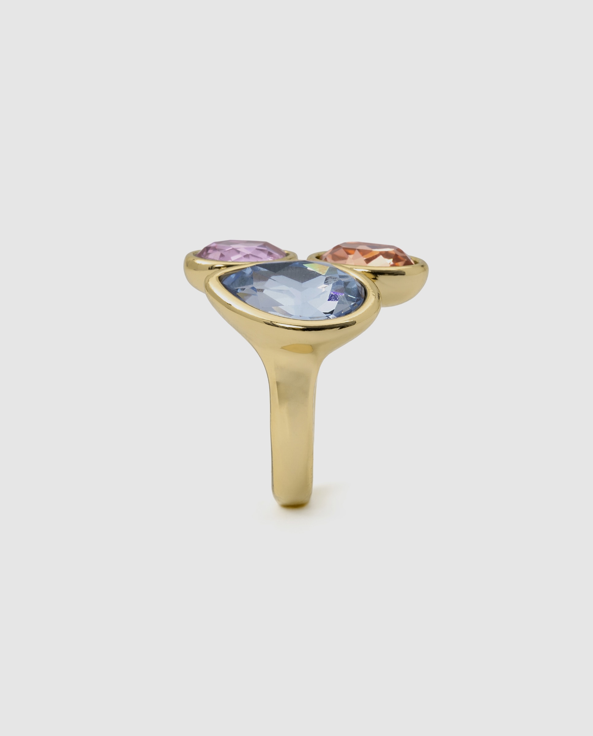 Anel Africa com Cristal Acabado em Ouro Amarelo de 18k Multicolor-3