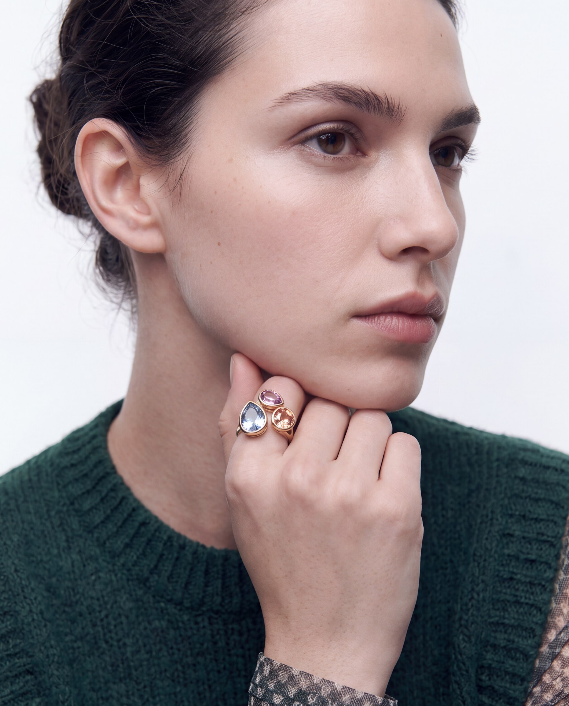 Anel Africa com Cristal Acabado em Ouro Amarelo de 18k Multicolor-5
