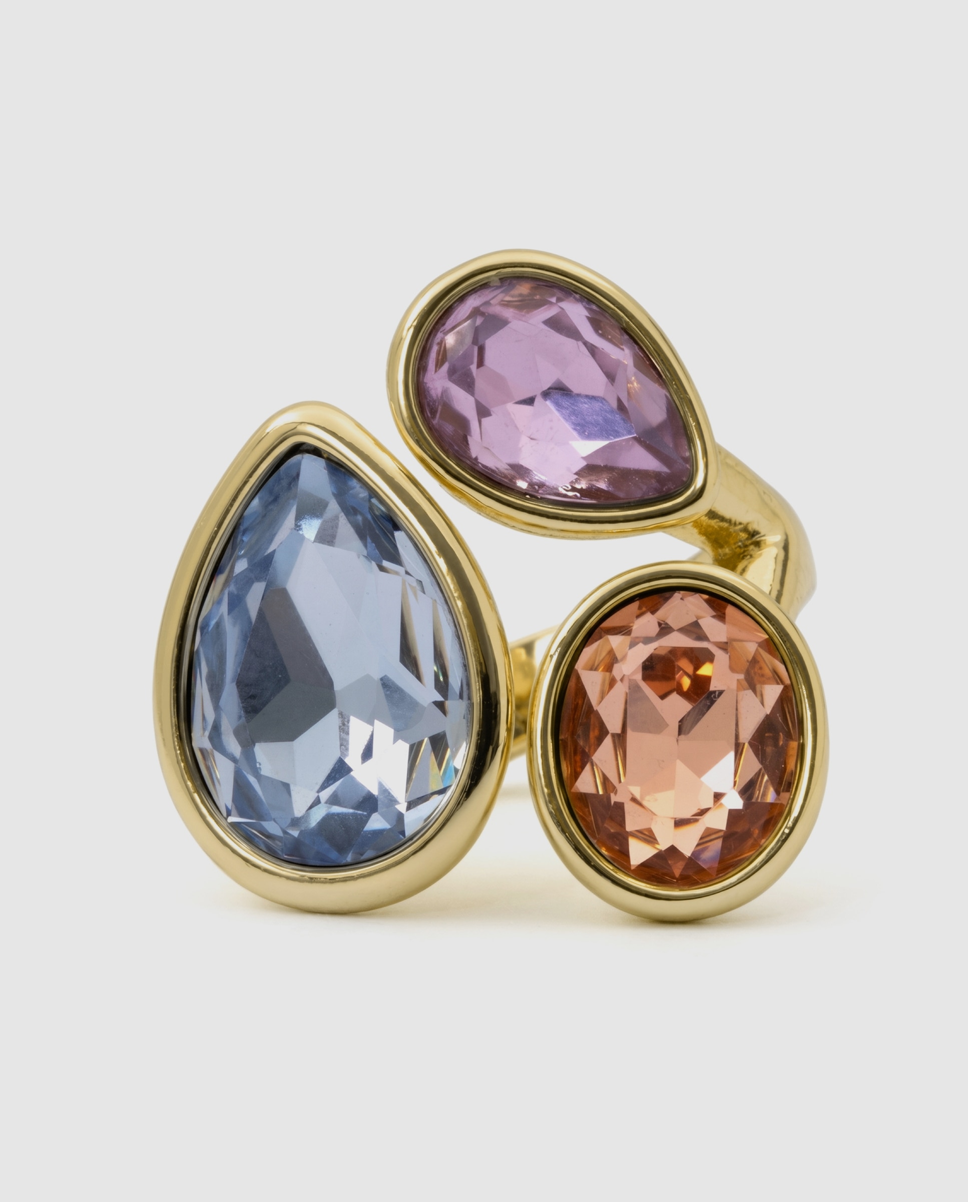 Anel Africa com Cristal Acabado em Ouro Amarelo de 18k Multicolor-6