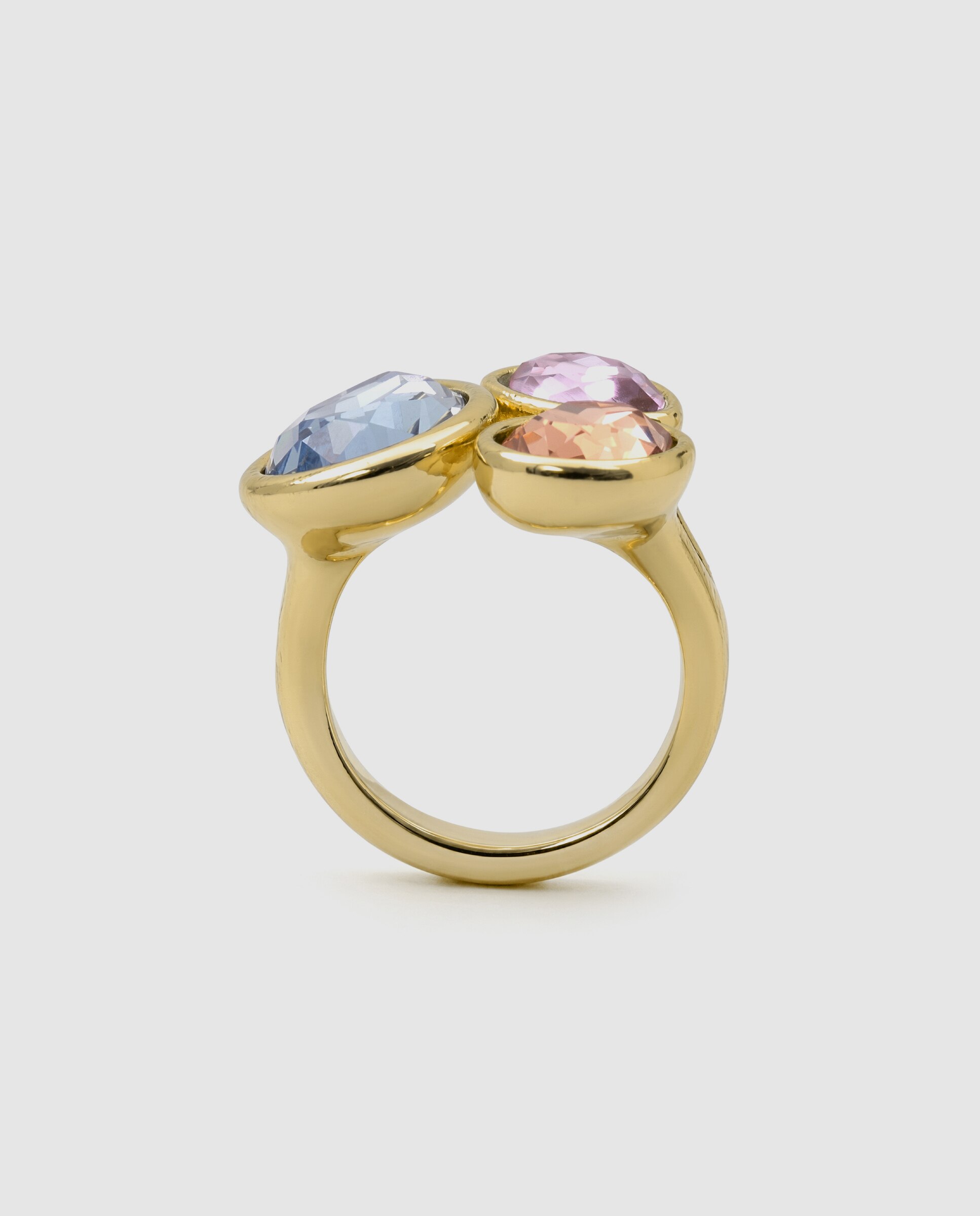 Anel Africa com Cristal Acabado em Ouro Amarelo de 18k Multicolor-7